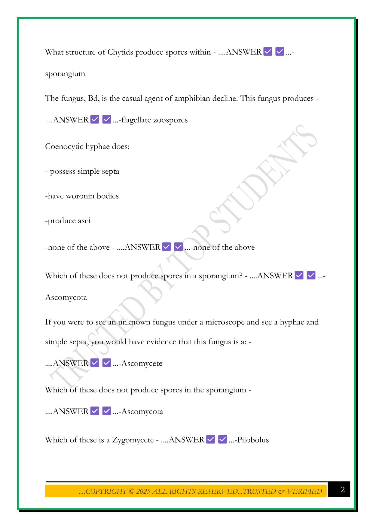 BESC 204 FINAL EXAM 2025 QUESTIONS AND ANSWERS
