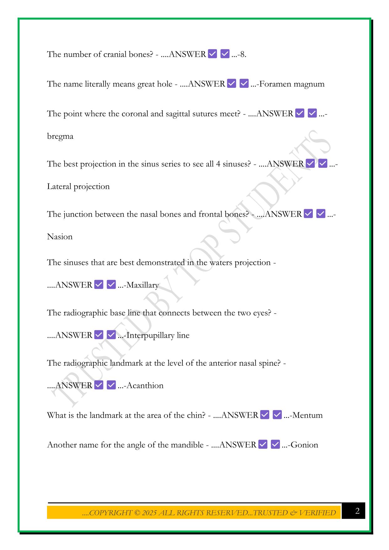 DMI 55 - SKULL FINAL REVIEW QUESTIONS 2025 WITH CORRECT ANSWERS