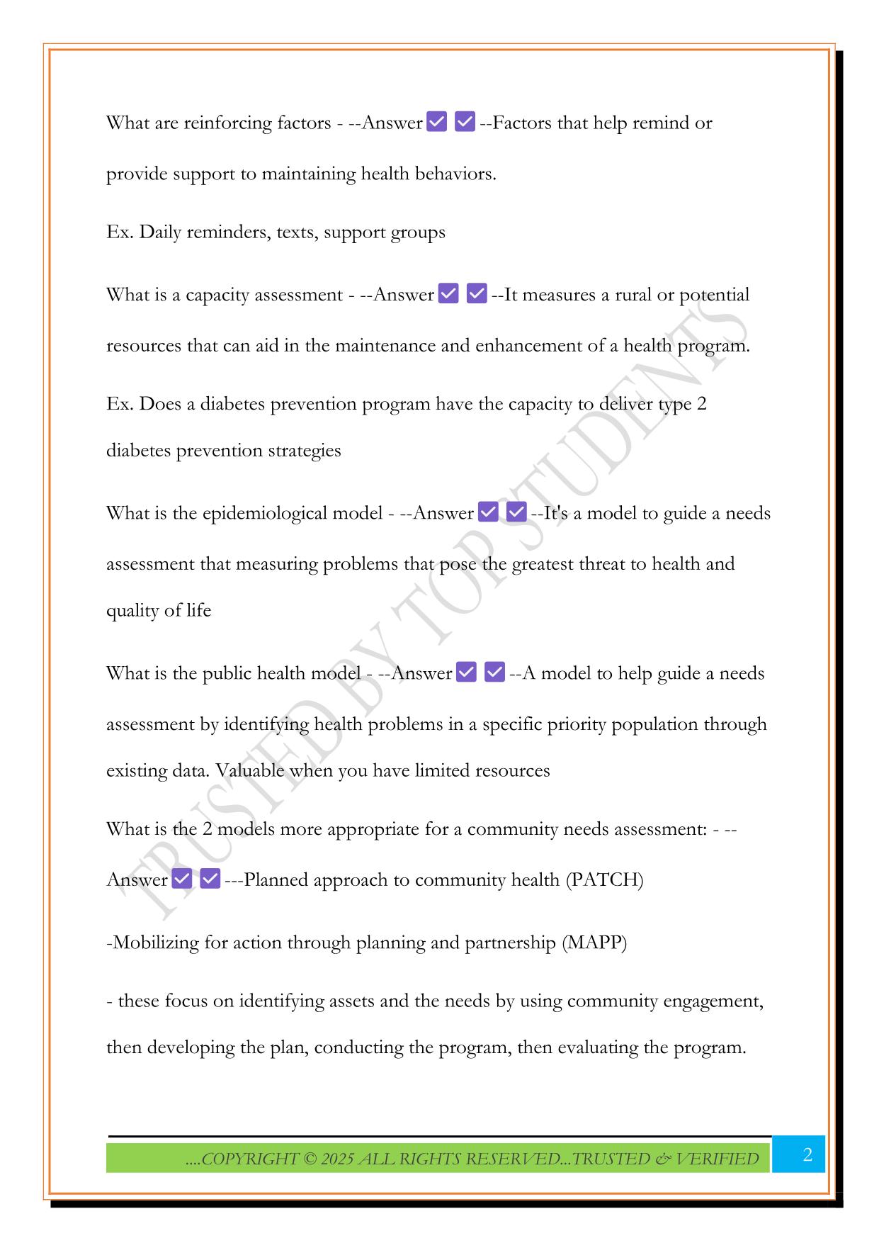 CHES EXAM PREP 2025 QUESTIONS AND ANSWERS