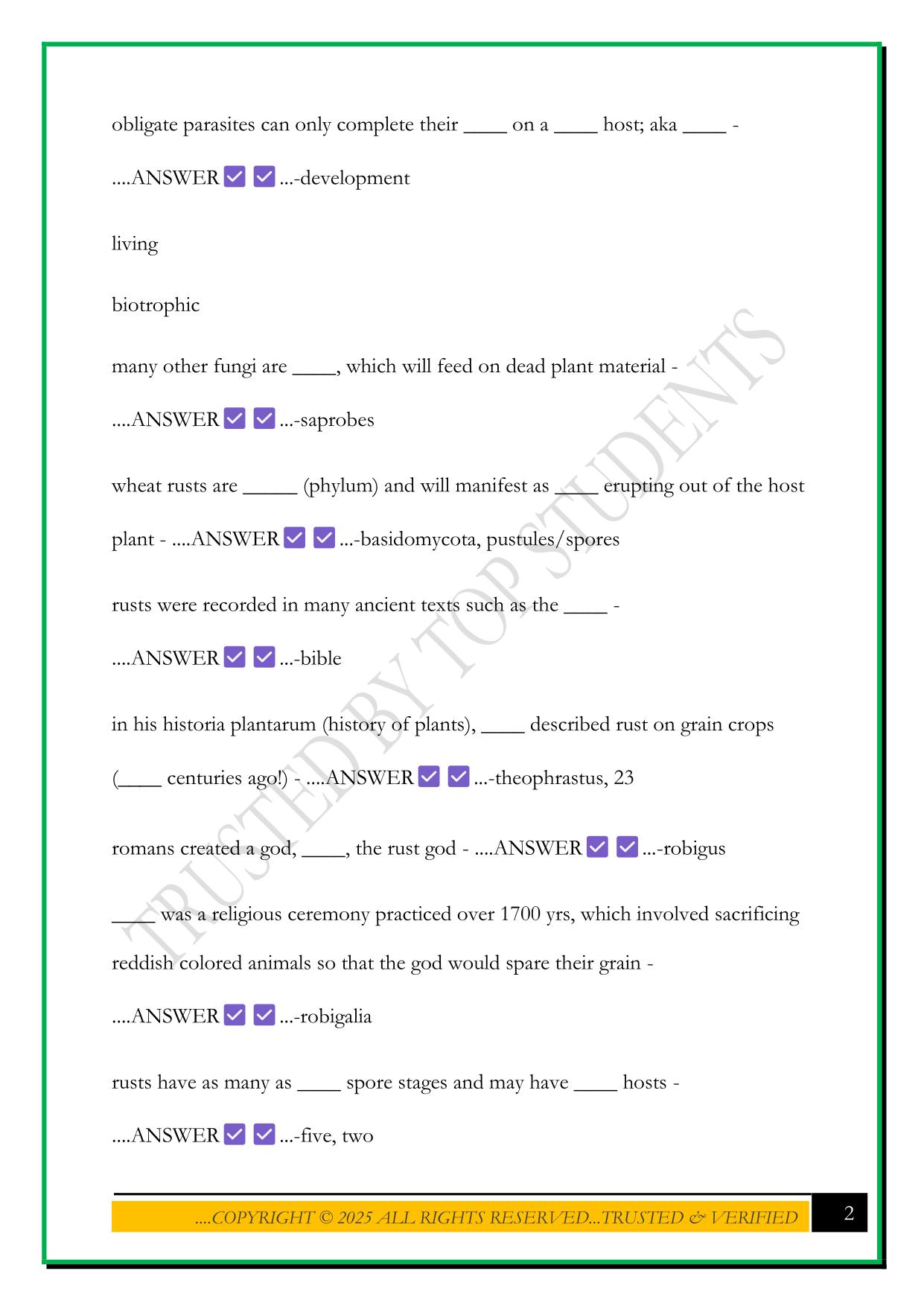 BESC 204 - RUSTS AND SMUTS EXAM 2025 QUESTIONS AND ANSWERS