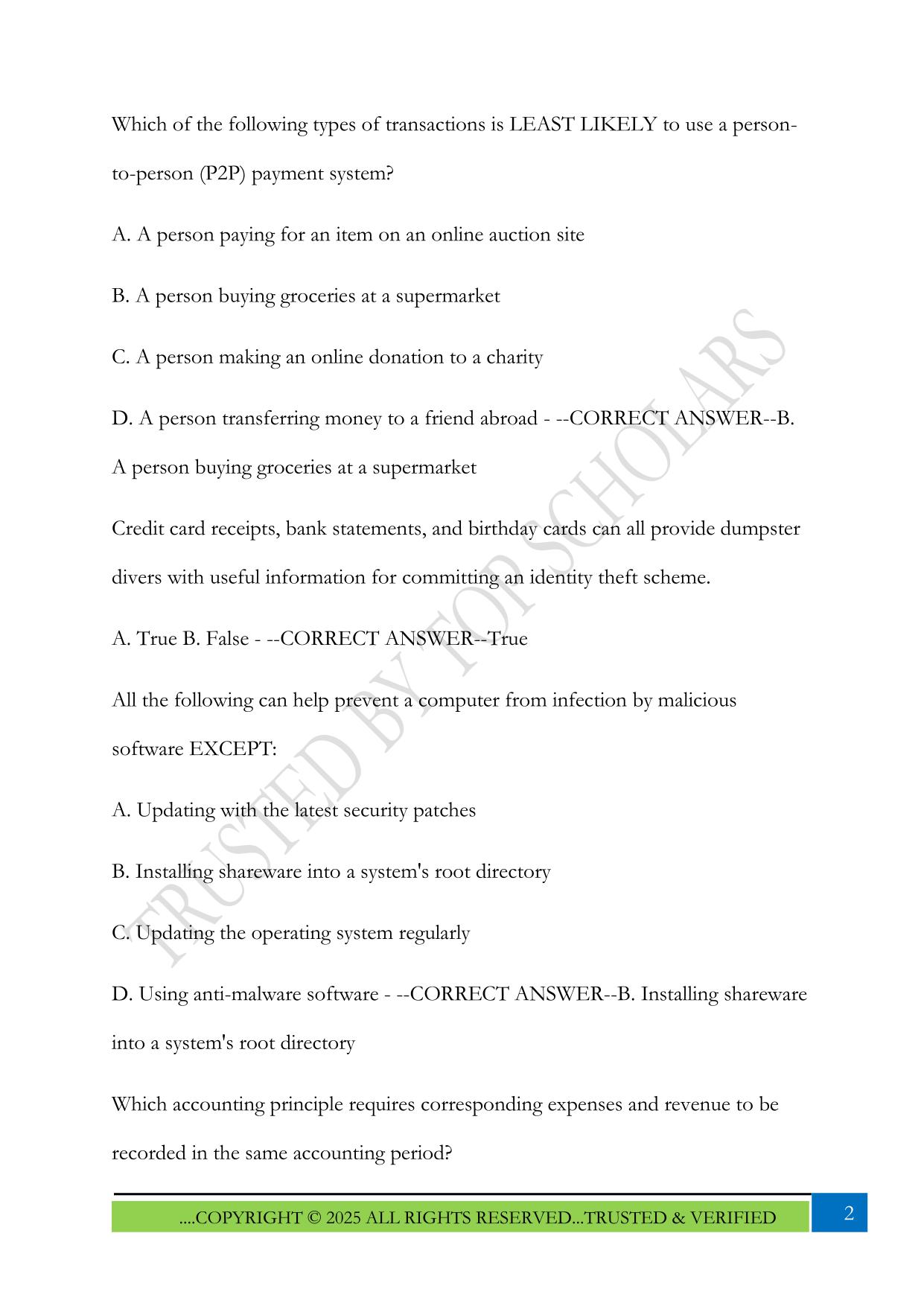ACFE Financial Transactions and Fraud Schemes Exam 2025 Questions and Answers