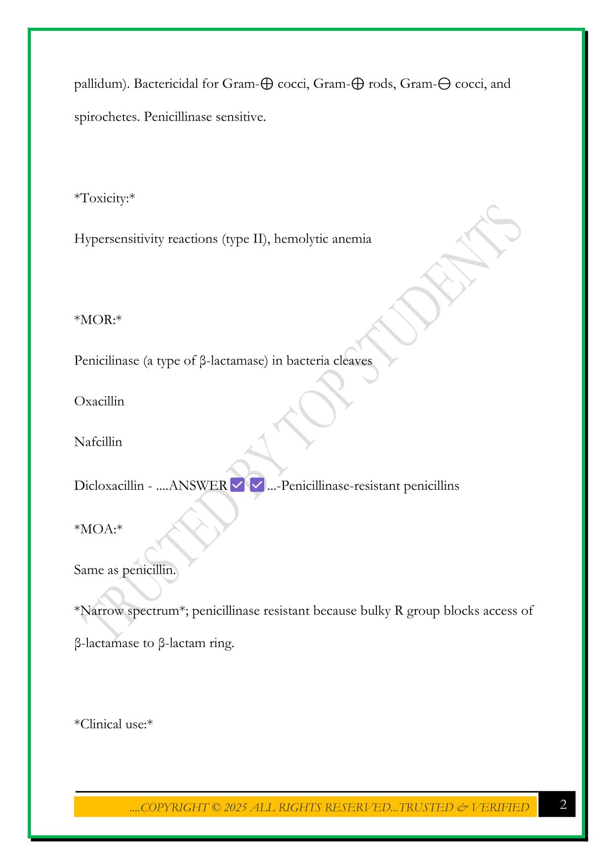 FIRST AID USMLE STEP 1: PHARMACOLOGY (COMPLETE) EXAM 2025 QUESTIONS AND ANSWERS