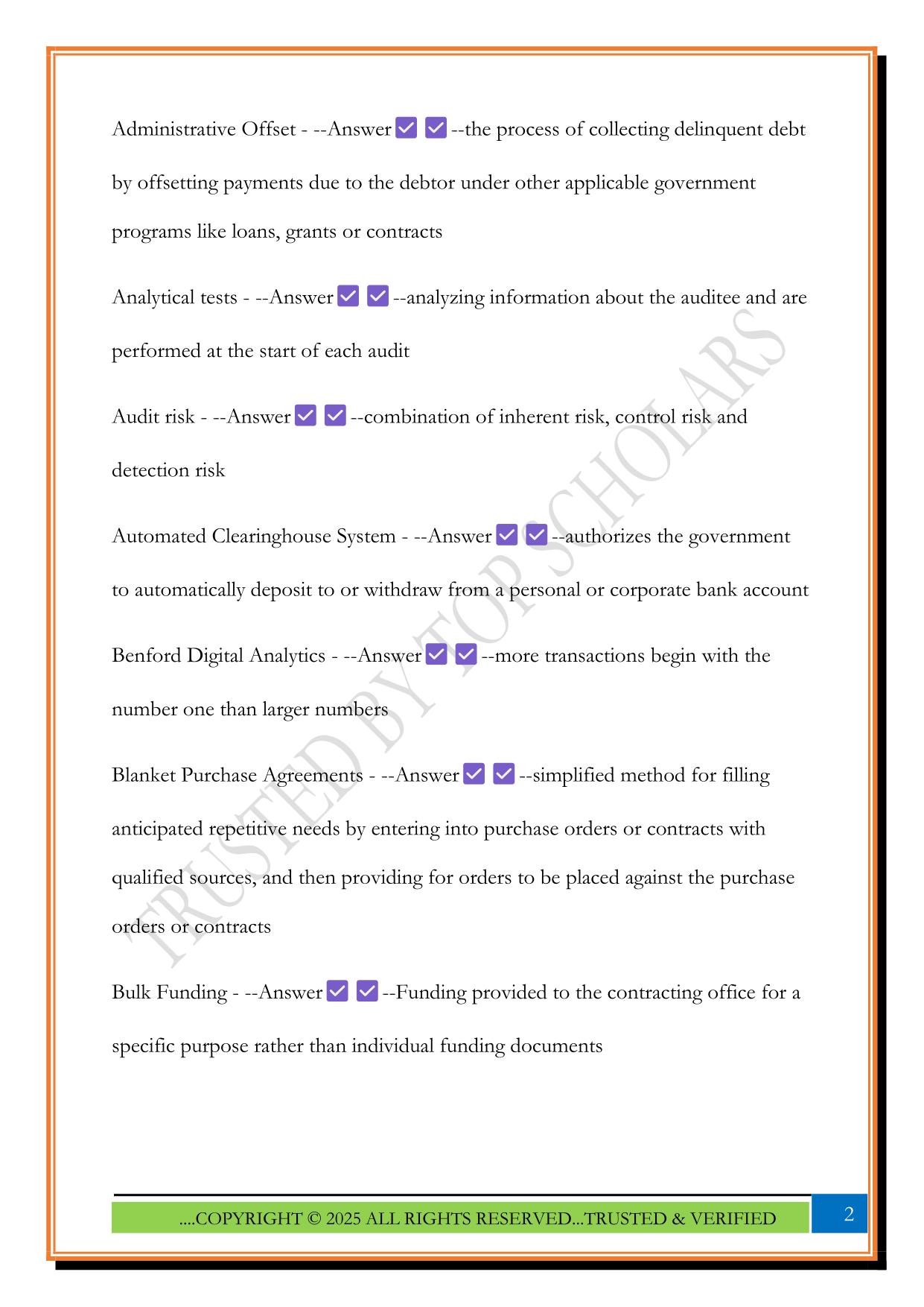 CGFM Test 3 2025 Questions and Answers
