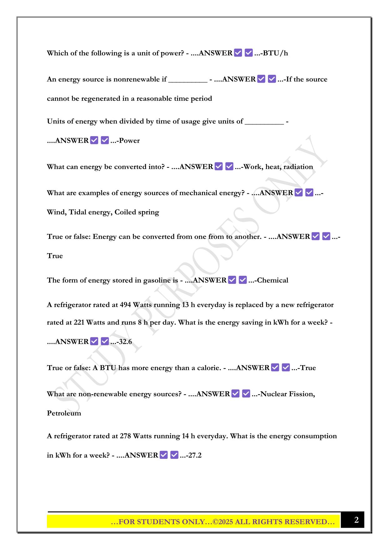 PSU EGEE 102 Exam 1 2025 Questions and Answers