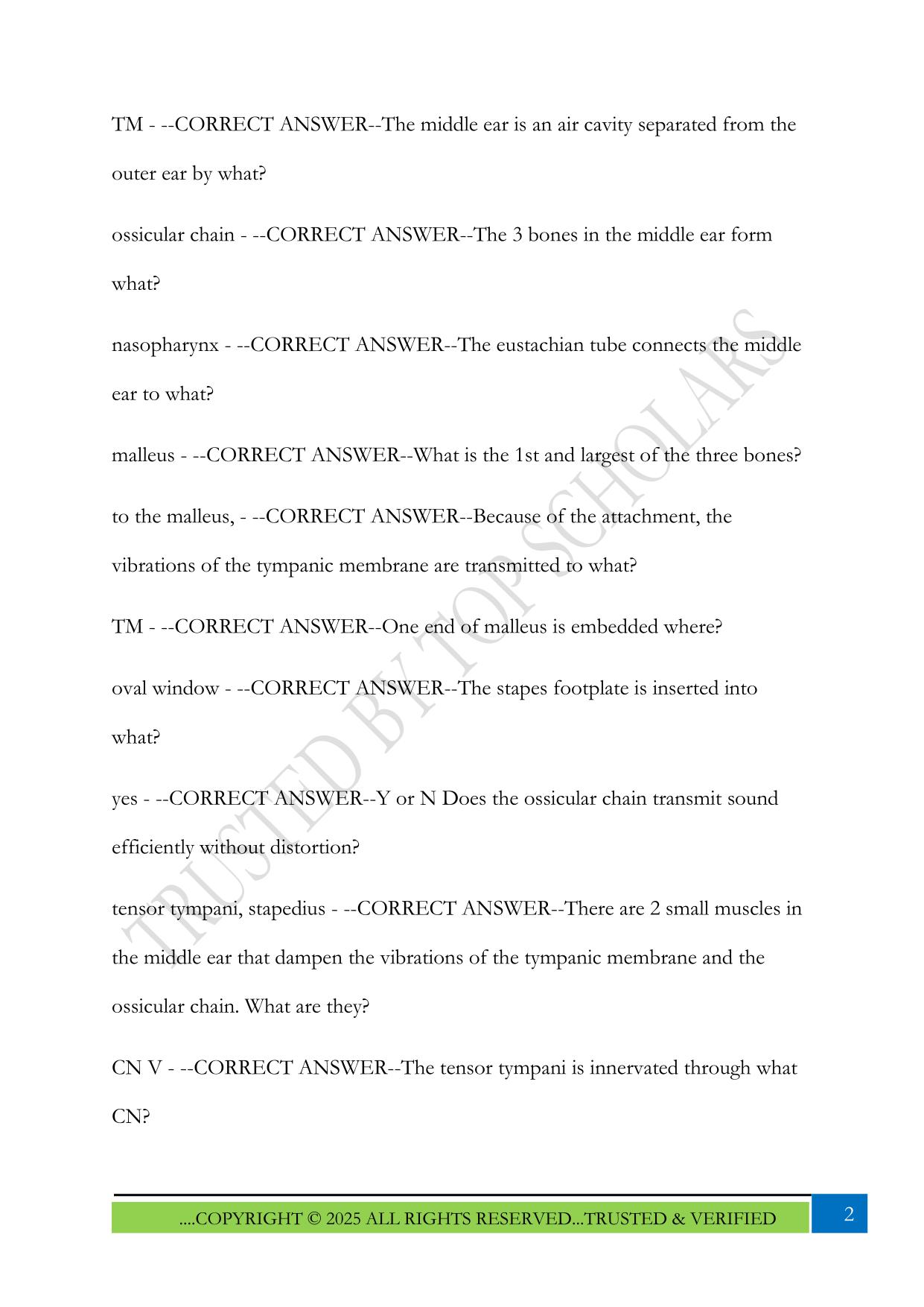 Audiology Praxis Study Guide 2025 Questions and Answers