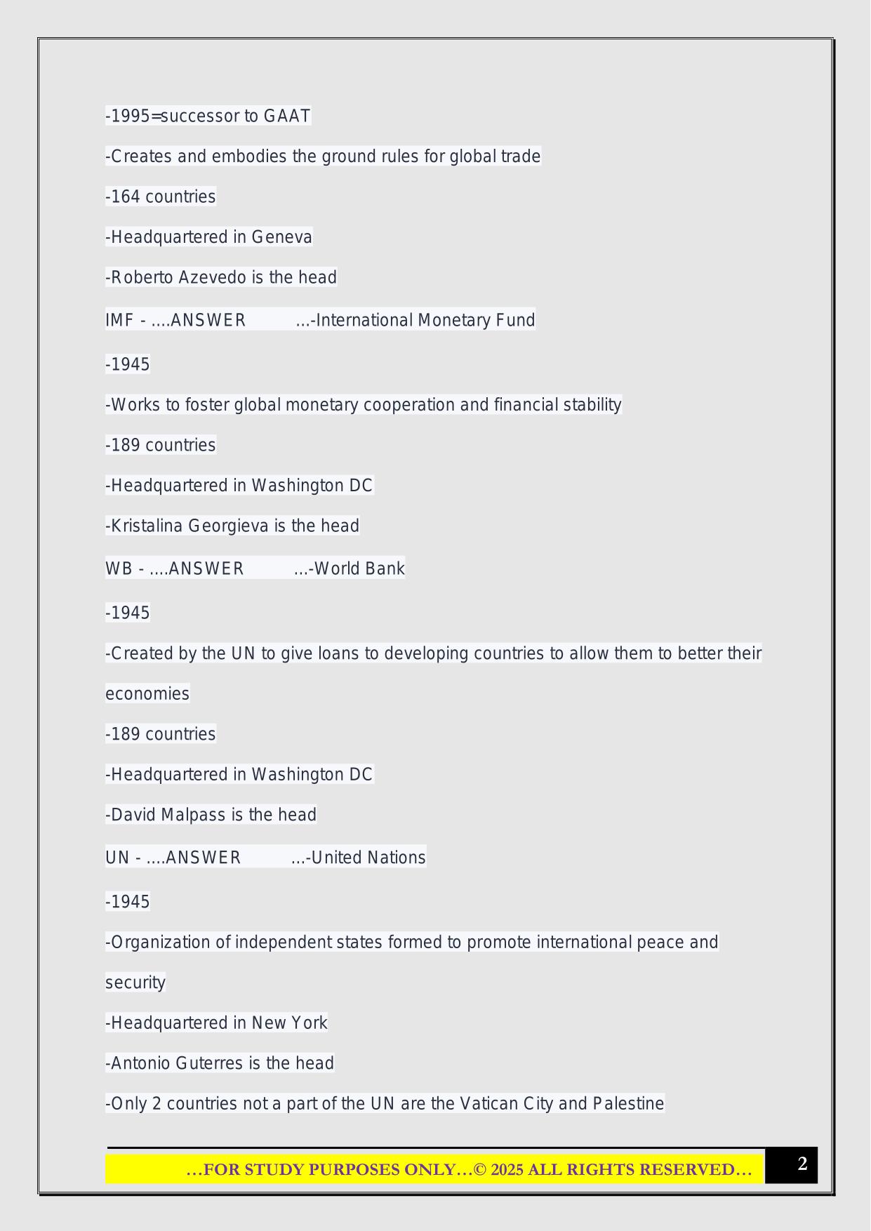 International Business D301 Iupui-Exam 1 2025 Questions and Answers