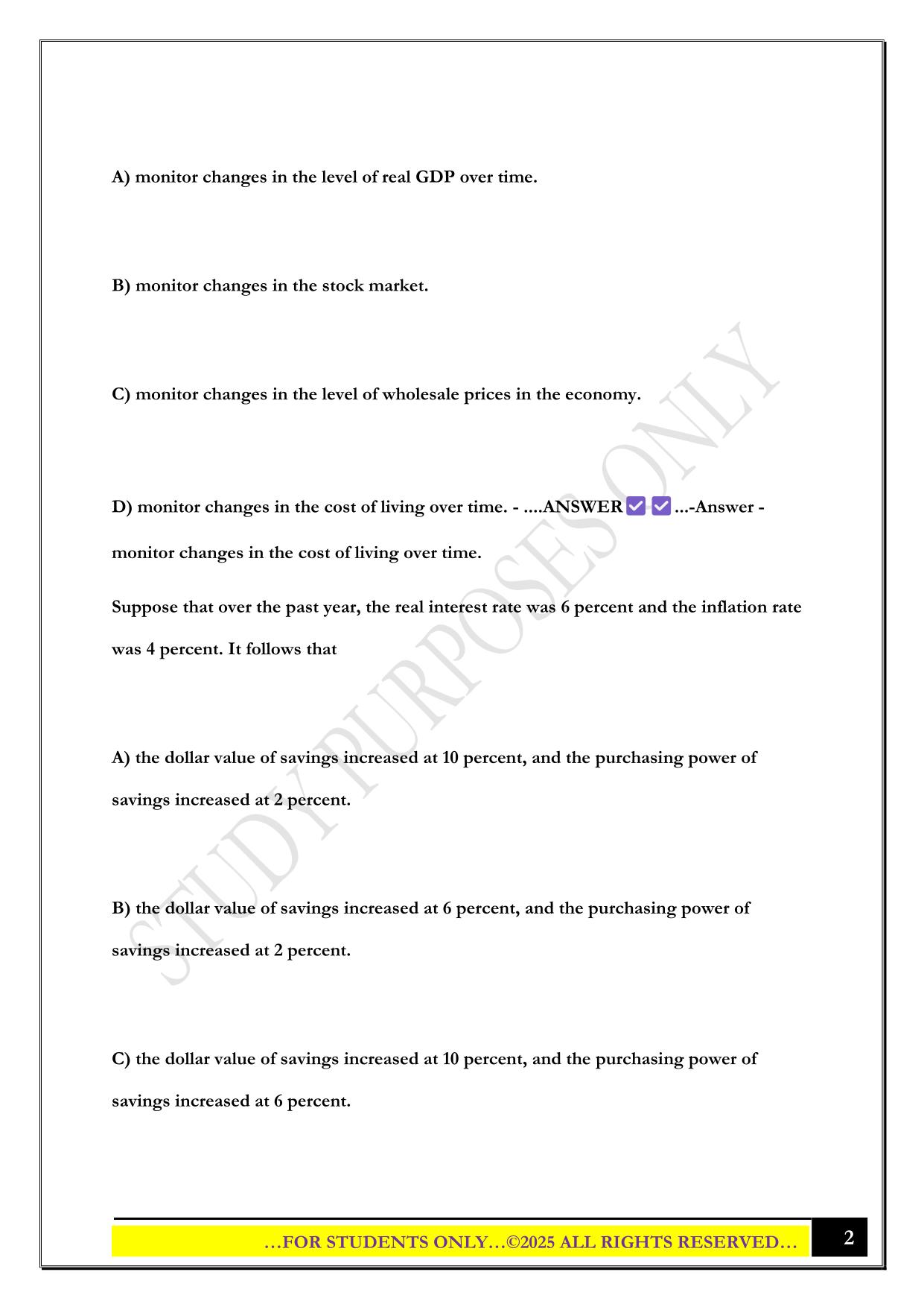 ECN 211 Exam 2 2025 Questions and Answers