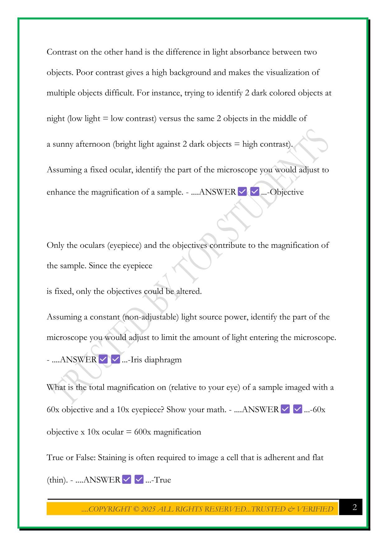 BIOD 171 MODULE 3 EXAM, BIOD 171 EXAM 3 (2025) QUESTIONS AND ANSWERS
