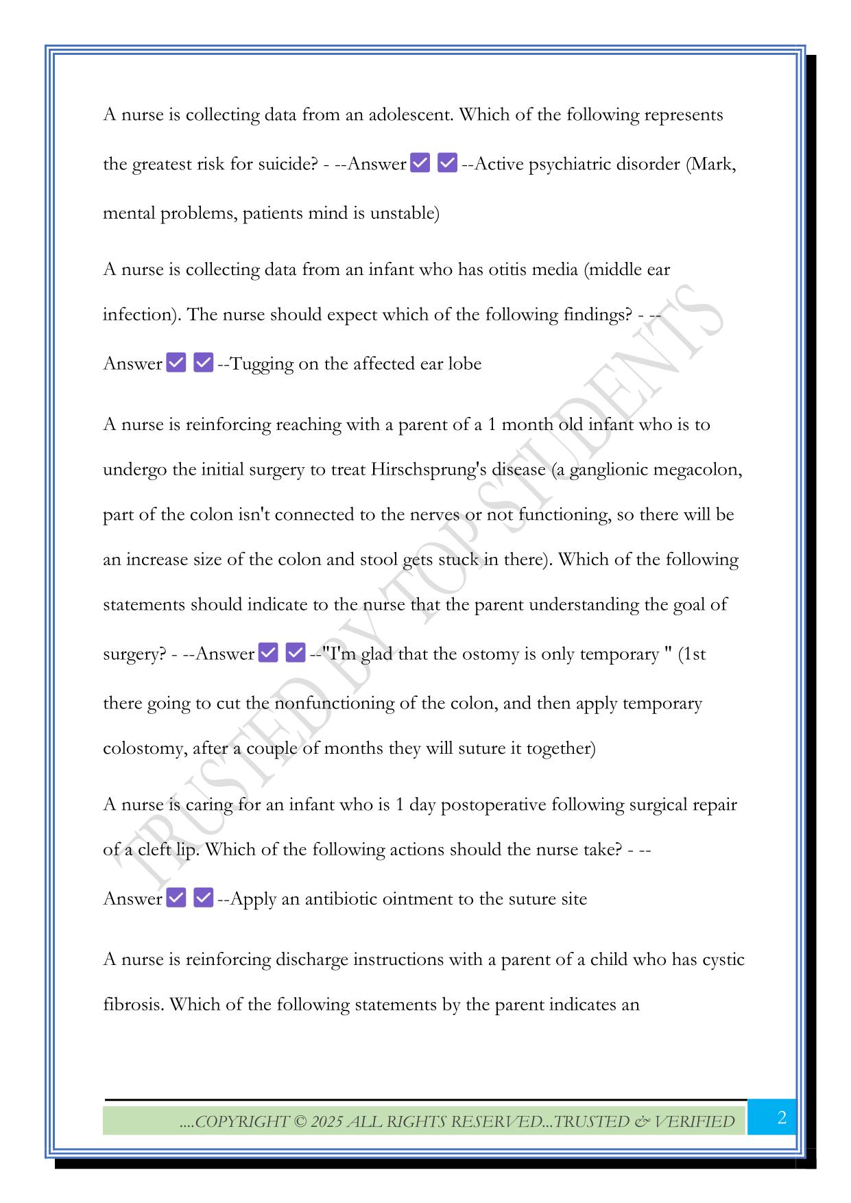 ATI Peds proctored exam 2025 Questions and Answers