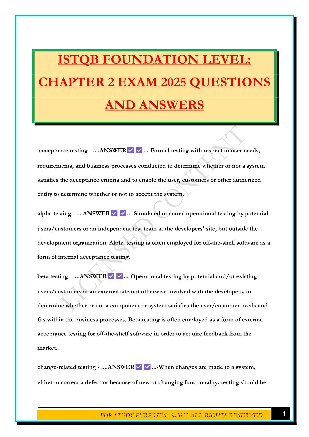 ISTQB Bundled Exams 2025/2026 |Questions and Answers |100% Pass