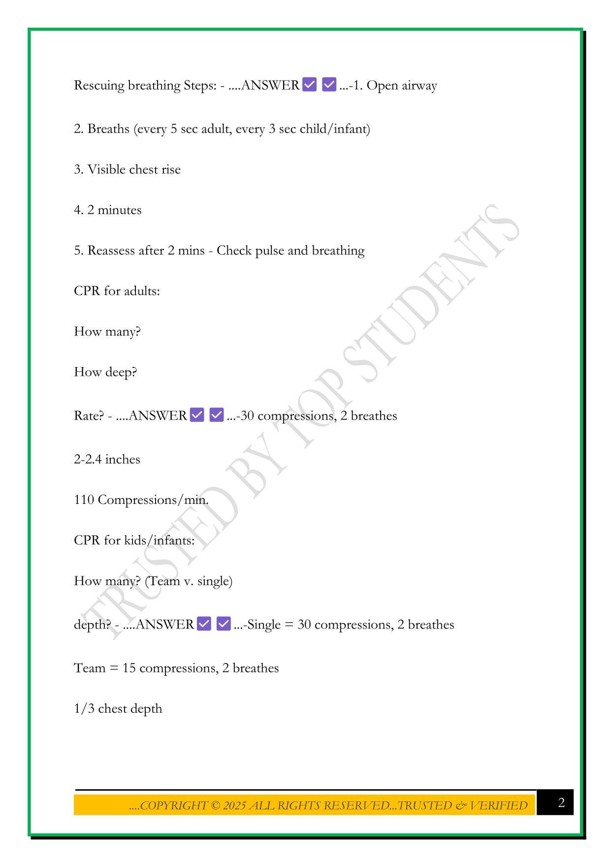 ELLIS LIFEGUARD TRAINING EXAM 2025 QUESTIONS AND ANSWERS