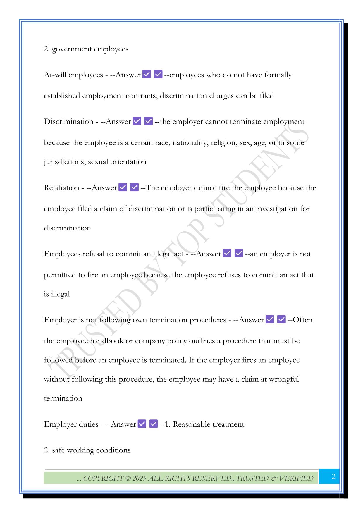 HRMN 3420 Exam 3 2025 Questions and Answers