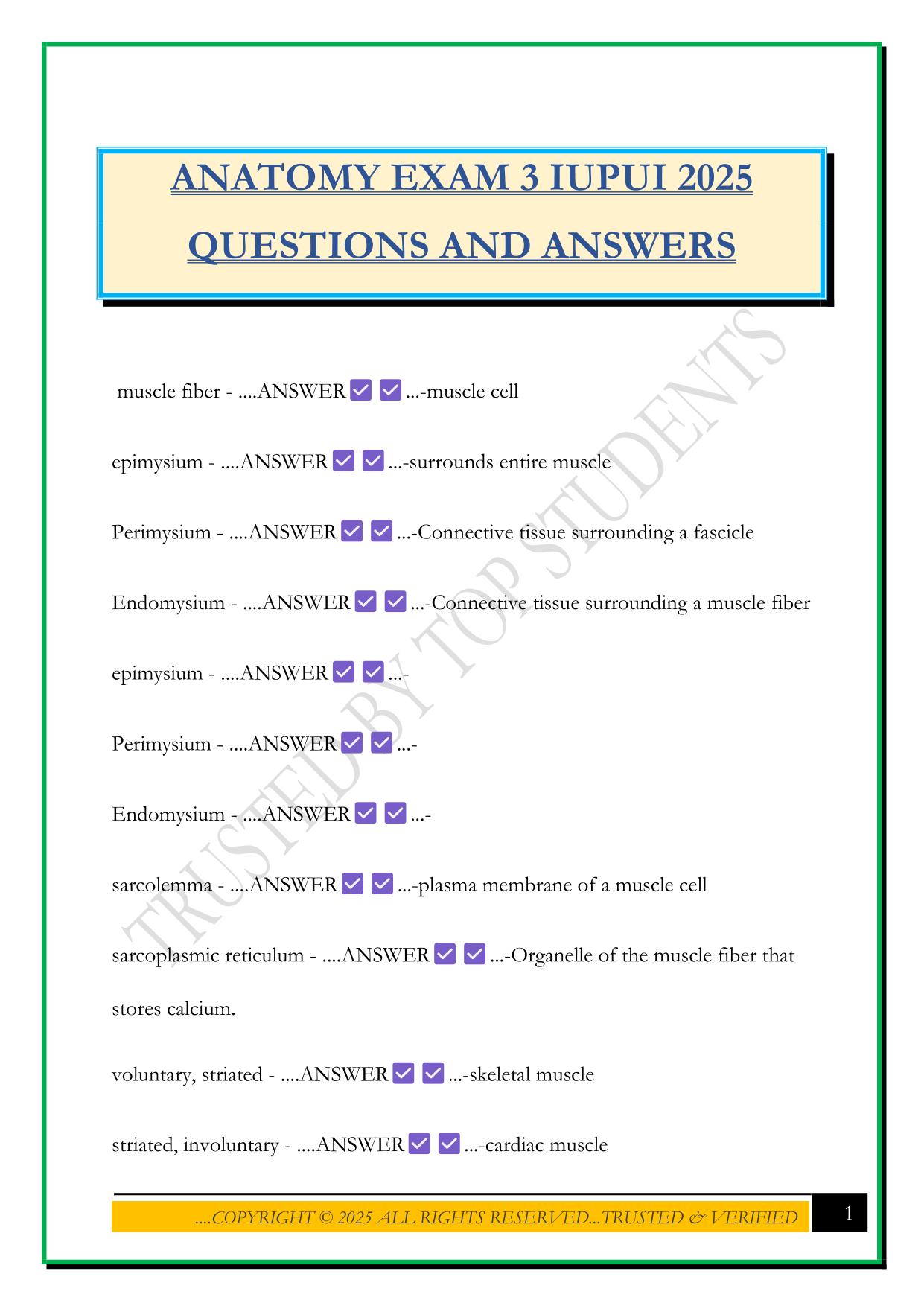 IUPUI  Bundled Exams Questions and Answers 100% Pass