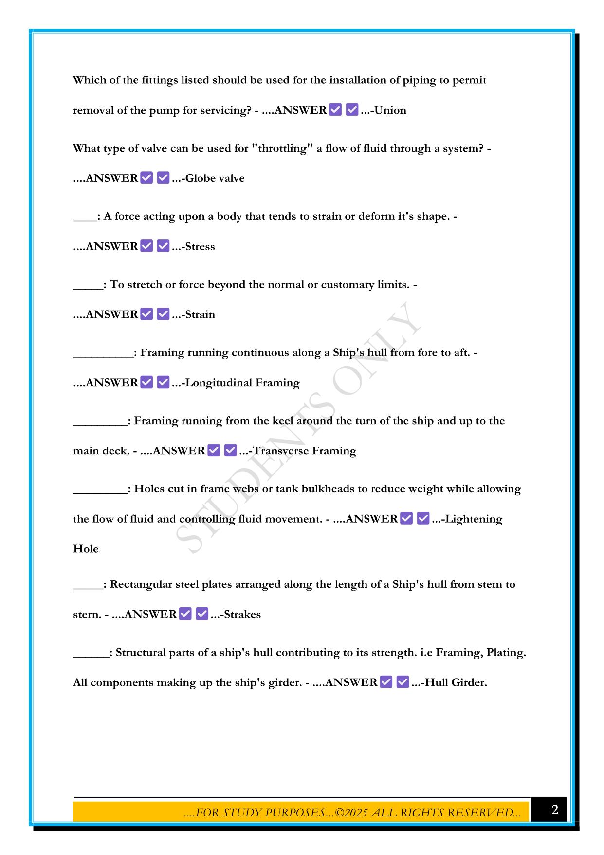 FUNDAMENTALS OF ENGINEERING (FUNDIES) FINAL EXAM 2025 QUESTIONS AND ANSWERS