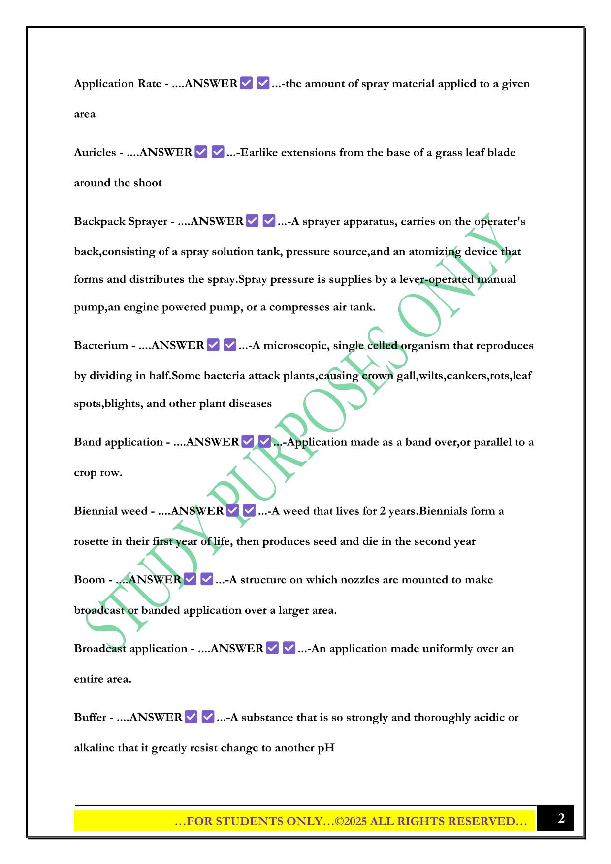 Illinois Turf Pesticide Test 2025 Questions and Answers
