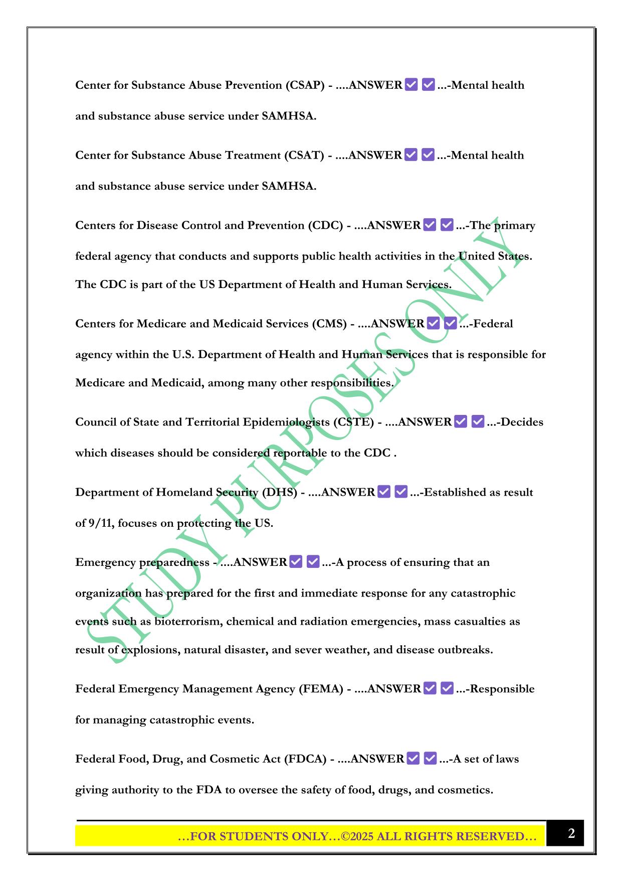 Basics of the US Healthcare System, Chapter 4 Exam 2025 Questions and Answers