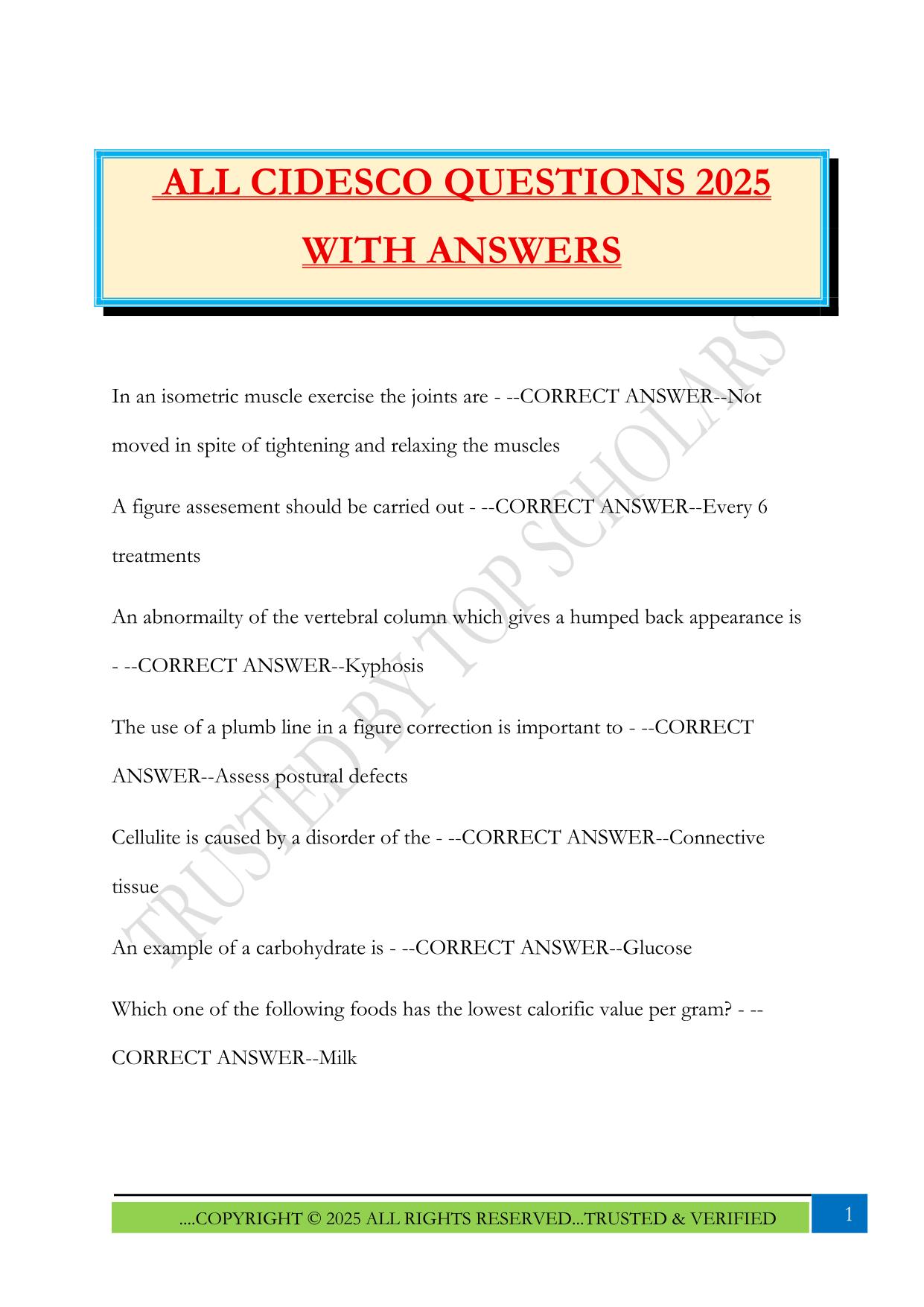 ALL CIDESCO QUESTIONS 2025 WITH ANSWERS