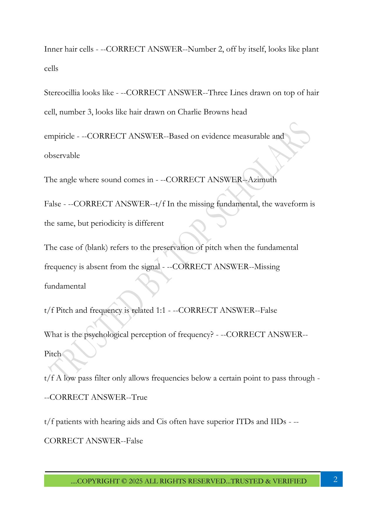 Speech Hearing Science ASLP 3030 Exam one review Exam 2025 Questions and Answers