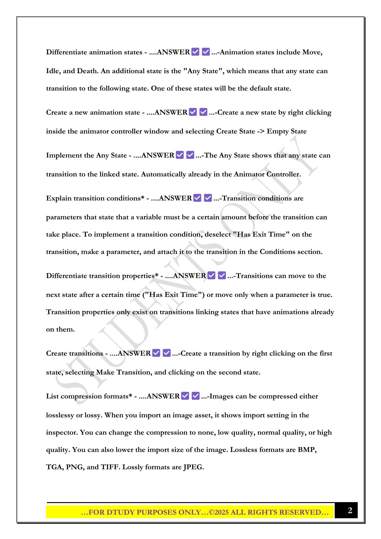 UNITY CERTIFIED ASSOCIATE EXAM 2025 QUESTIONS AND ANSWERS