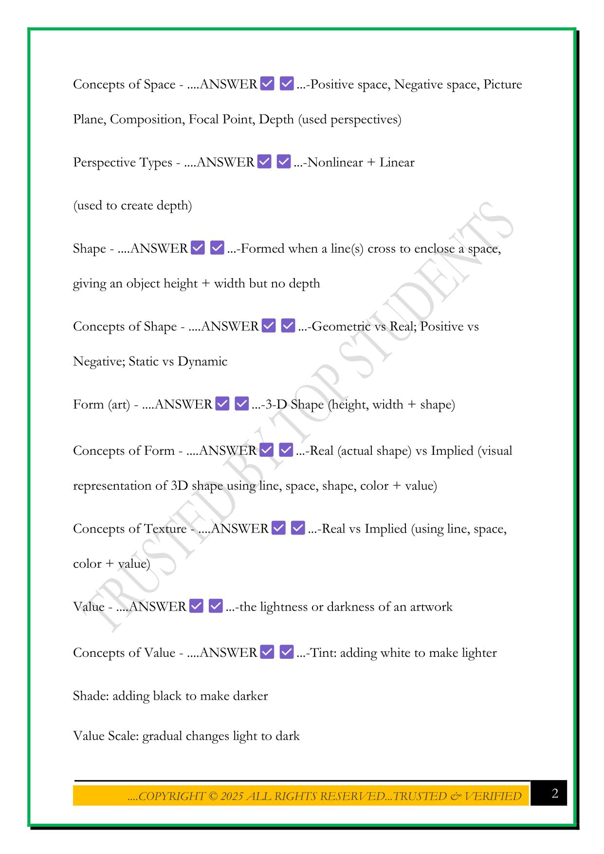 TEXES CORE SUBJECTS EC-6 (291) - FINE ARTS, HEALTH, & PHYSICAL EDUCATION EXAM 2025 QUESTIONS AND ANSWERS