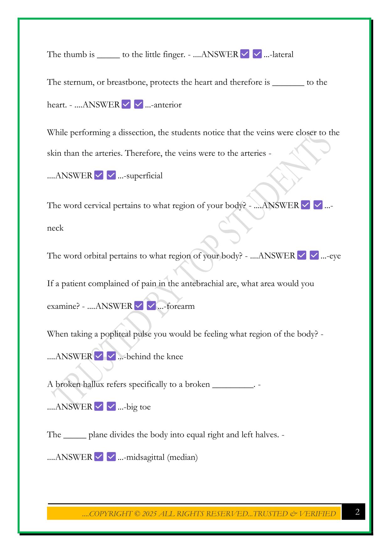 PCC BIO 201 CH.1 EXAM 1 2025 QUESTIONS AND ANSWERS