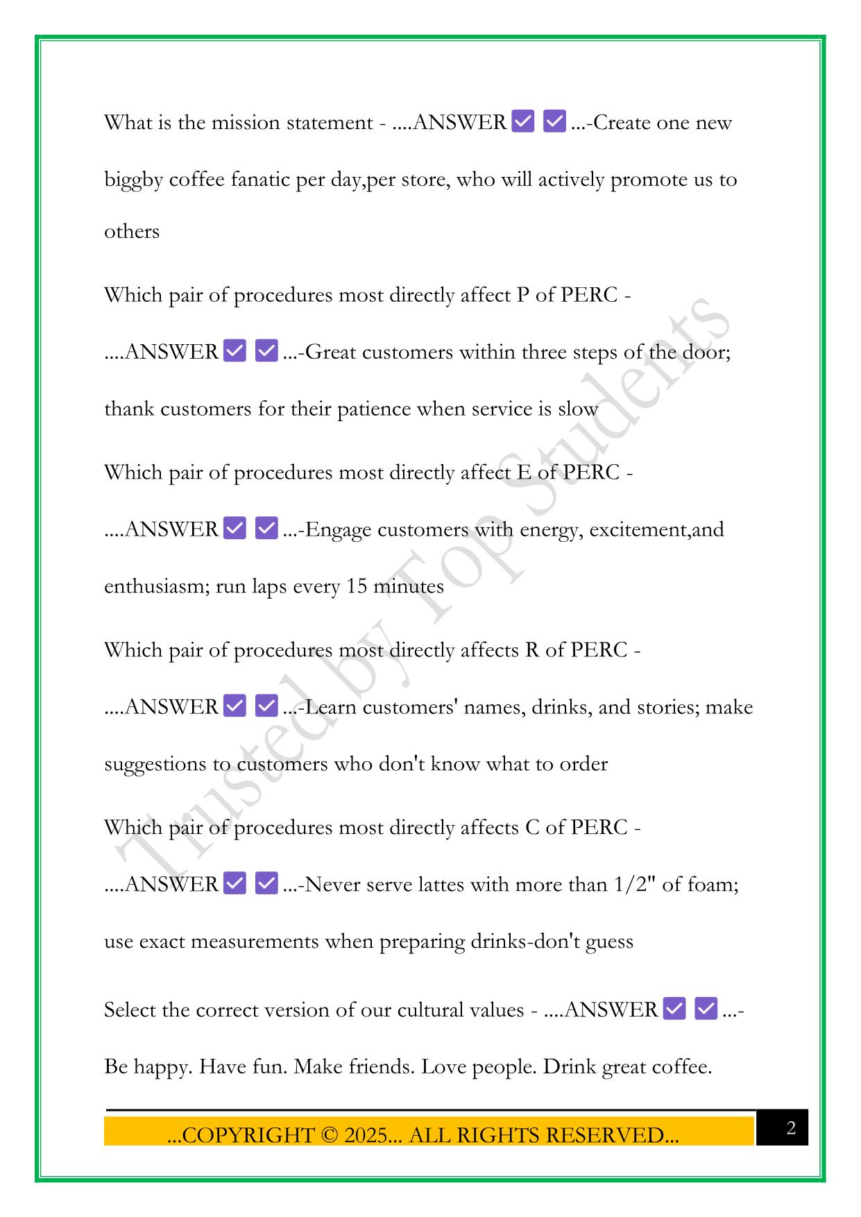 BIGGBY EXAM 2025 QUESTIONS AND ANSWERS