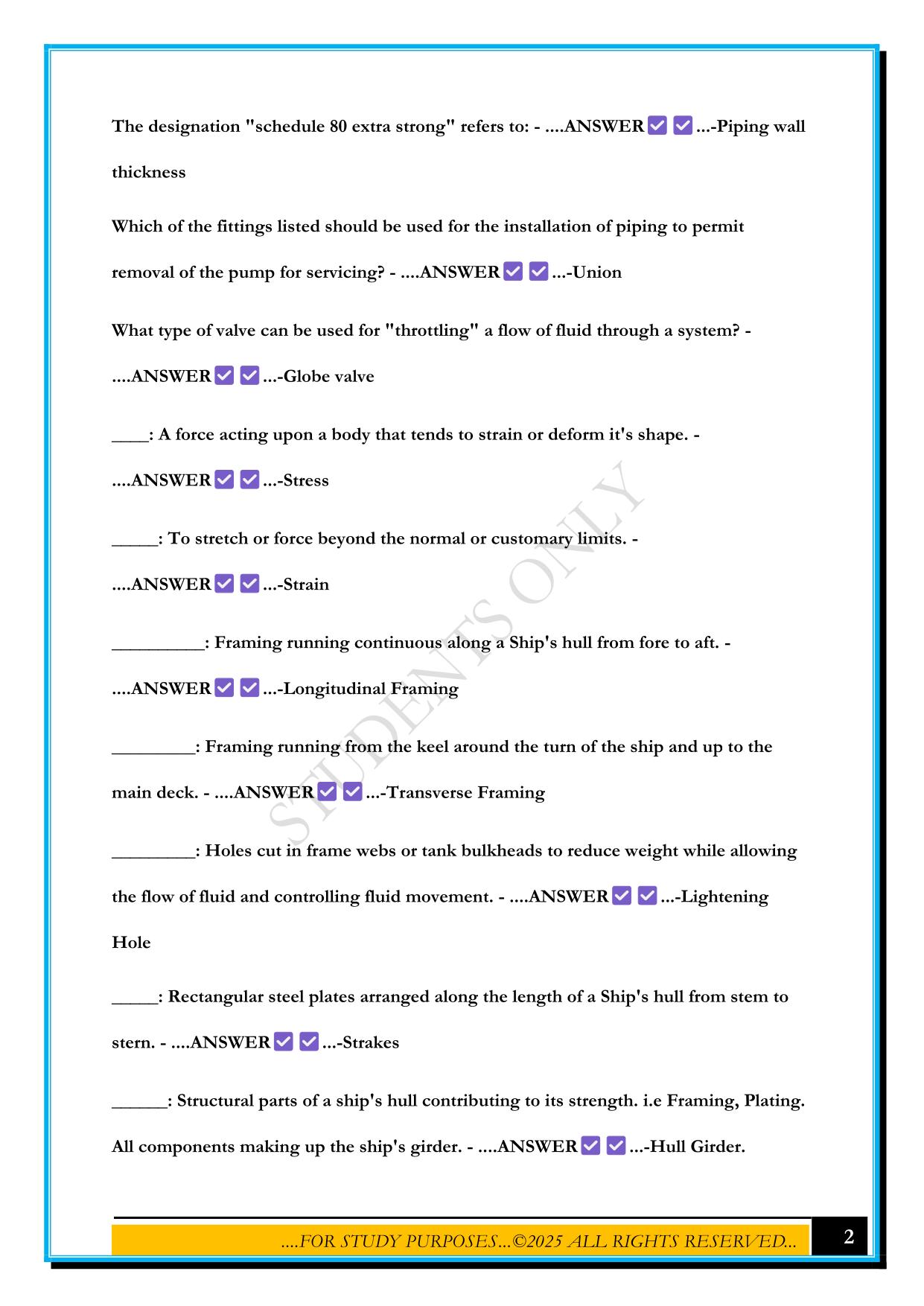 FUNDAMENTALS OF ENGINEERING (FUNDIES) FINAL EXAM 2025 QUESTIONS AND ANSWERS