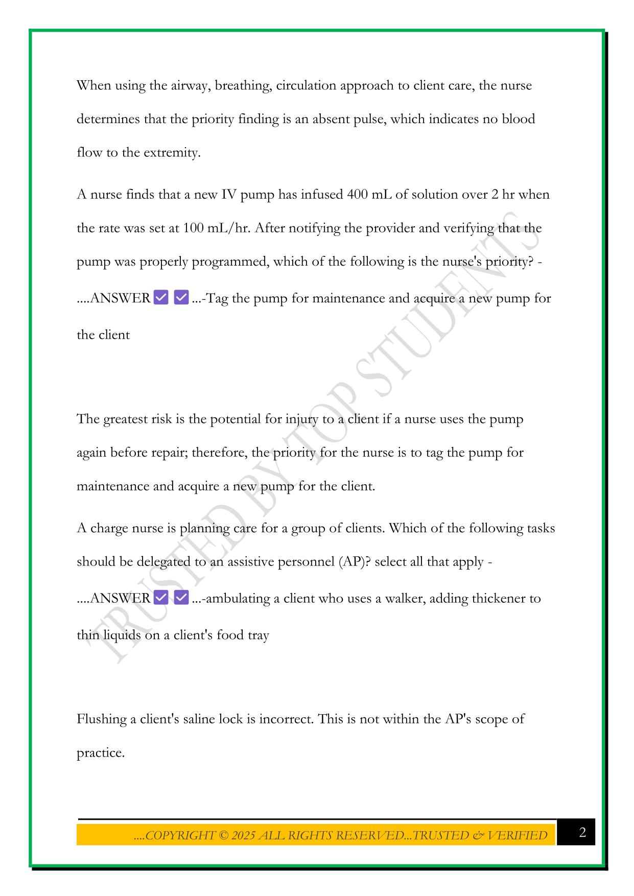RN LEADERSHIP 2025 A RATIONAL EXAM 2025 QUESTIONS AND ANSWERS