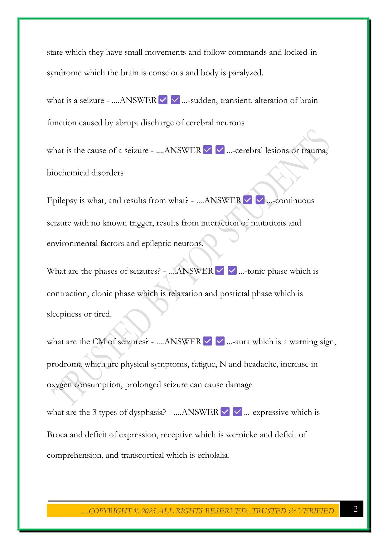NR 283: FINAL EXAM STUDY GUIDE EXAM 2025 QUESTIONS AND ANSWERS
