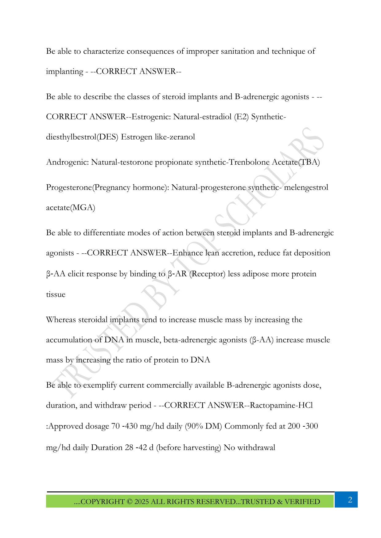 ANSC 4405 Exam 4 2025 Questions and Answers