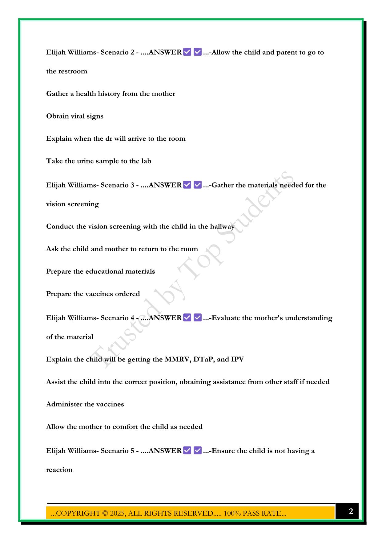 SWIFT RIVER PEDIATRICS EXAM QUESTIONS WITH ANSWERS 2025 MARKING SCHEME