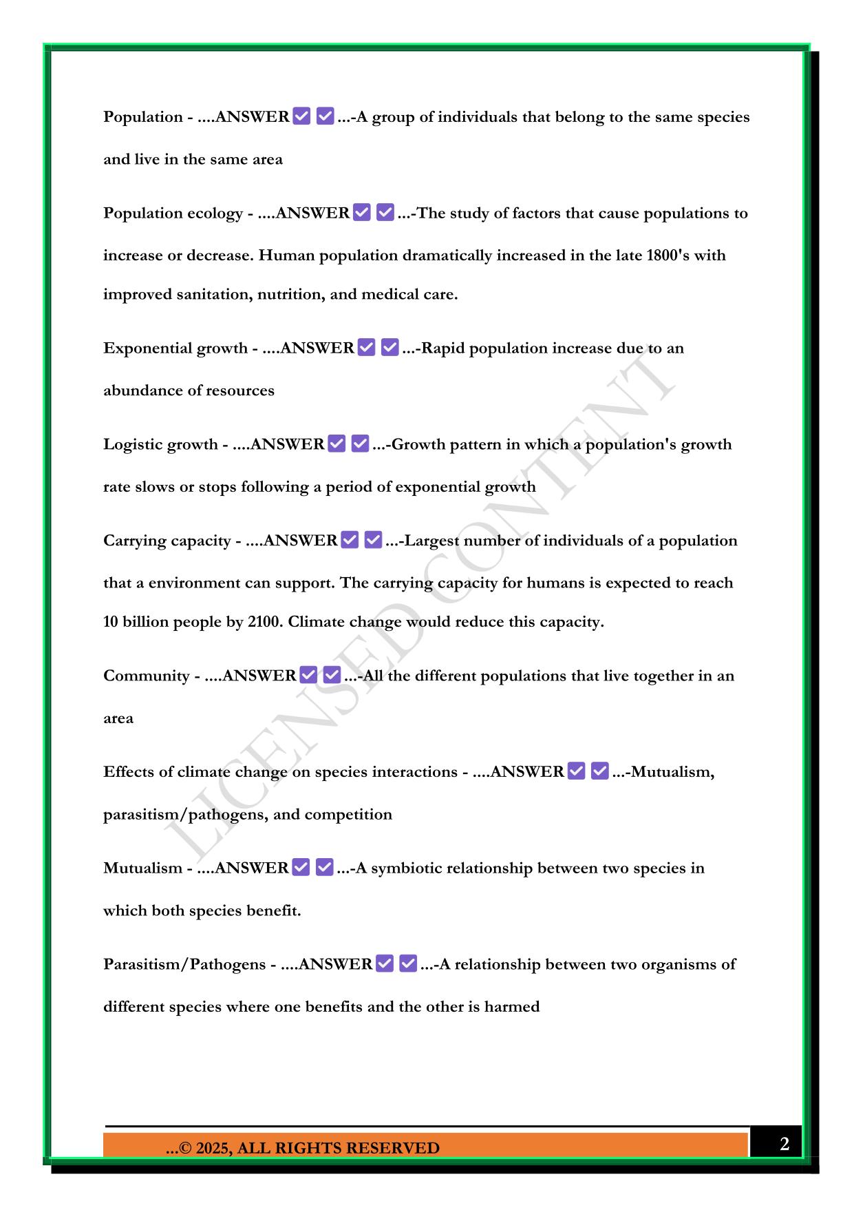 BIOLOGY 100: EXAM #1 (EKDALE, SDSU) 2025 QUESTIONS AND ANSWERS