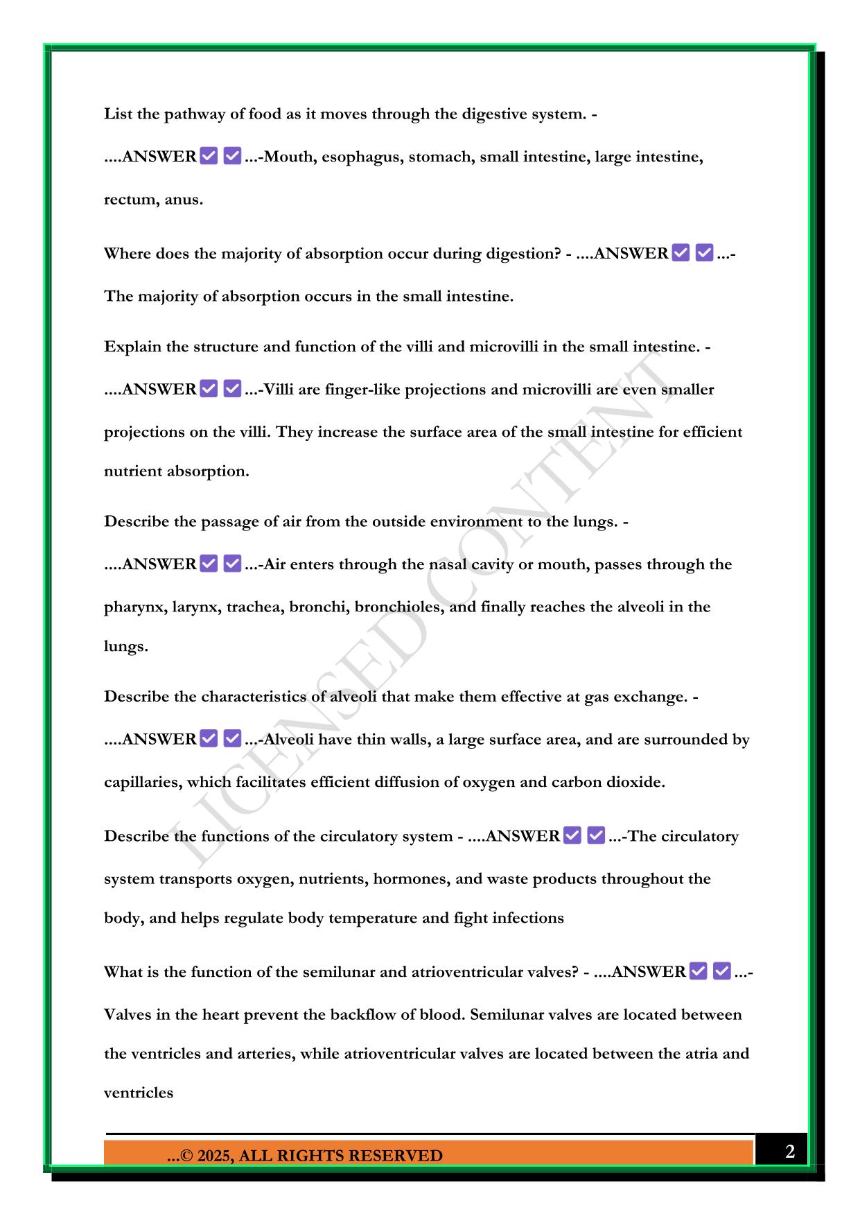 BIO 100 EXAM 4 AHC 2025 QUESTIONS AND ANSWERS