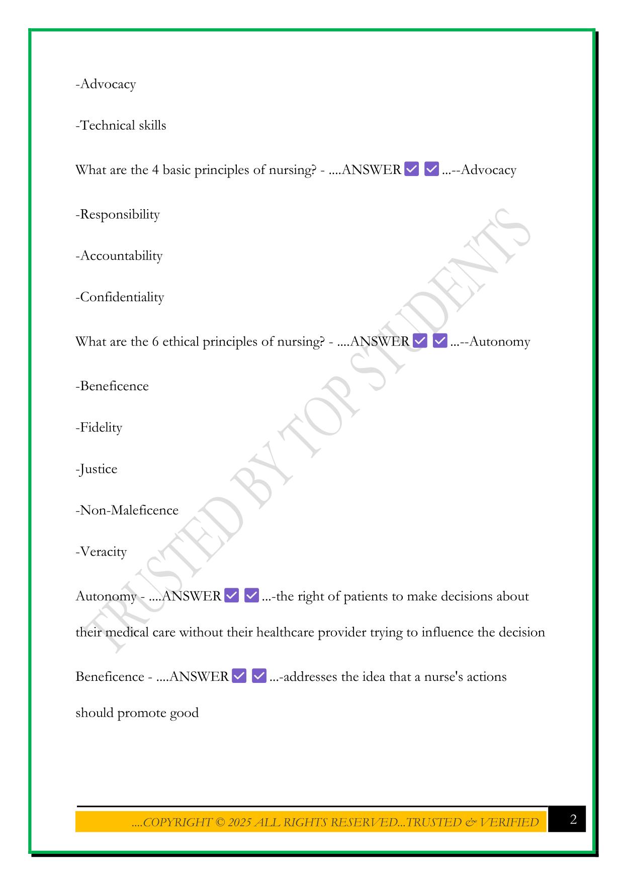 NUR 215 - EXAM 1 (MODULES 1-3) 2025 QUESTIONS AND ANSWERS