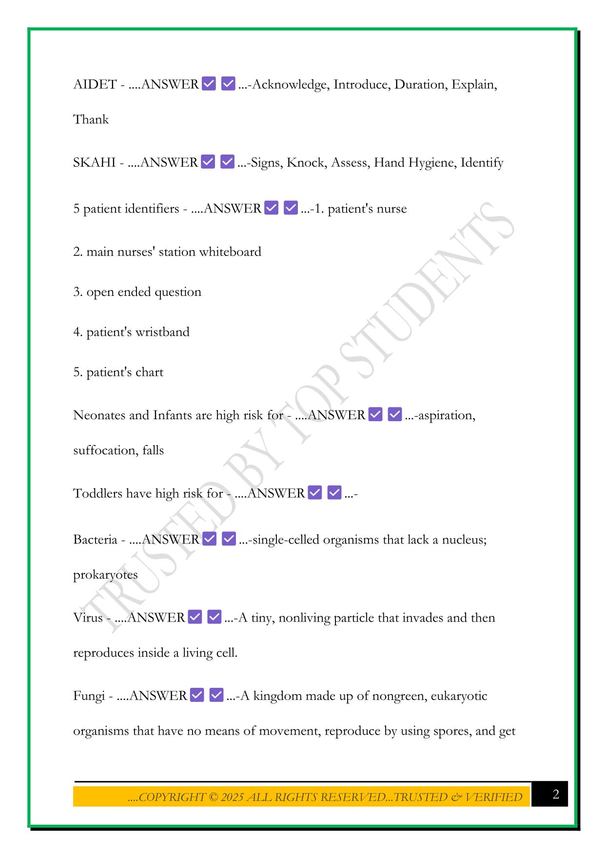 COPE HEALTH SCHOLARS STUDY GUIDE 2025 QUESTIONS AND ANSWERS