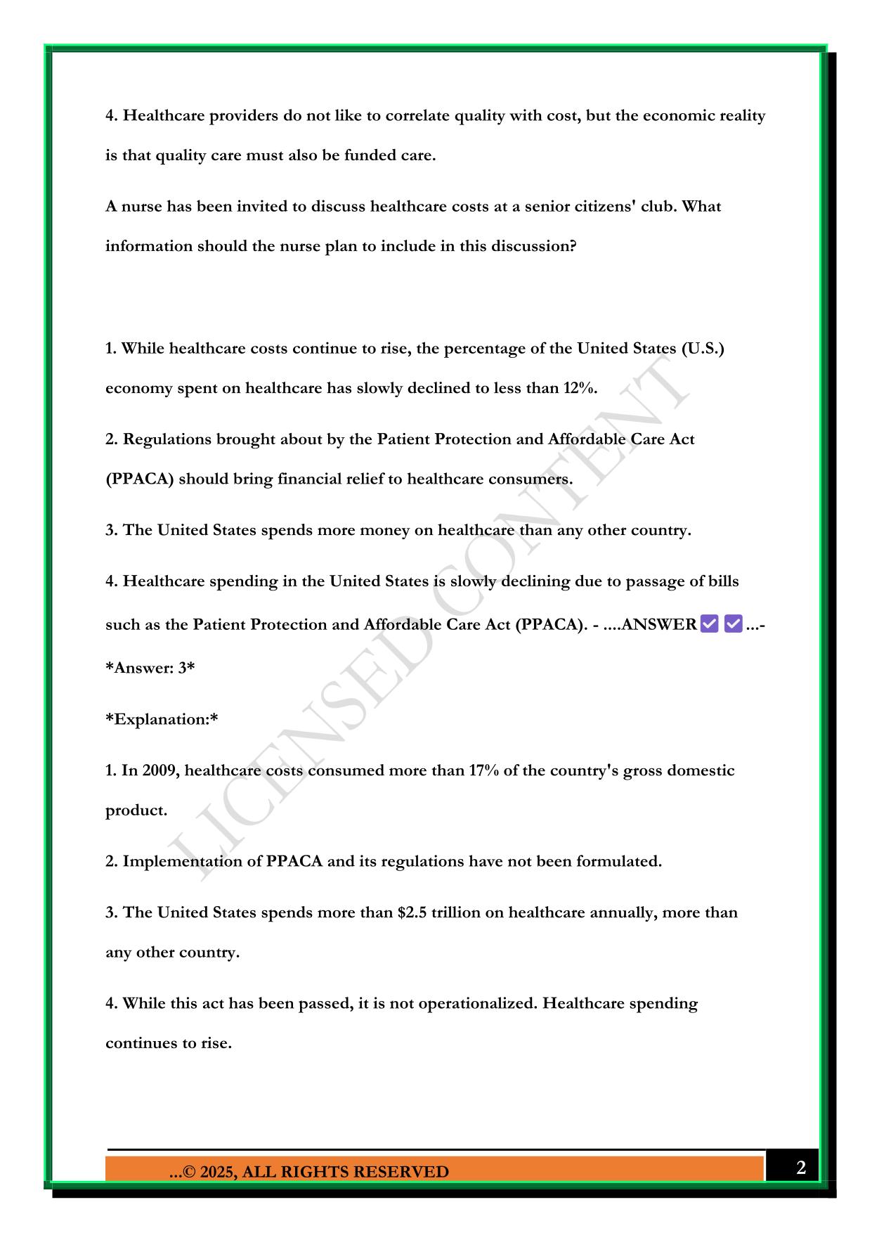 CHAPTER 1 - INTRODUCING NURSING MANAGEMENT EXAM 2025 QUESTIONS AND ANSWERS