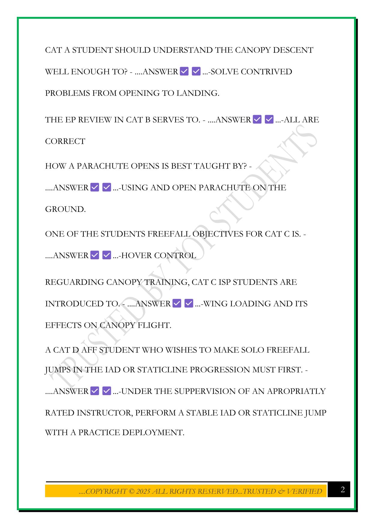 USPA EXAM 2025 QUESTIONS AND ANSWERS