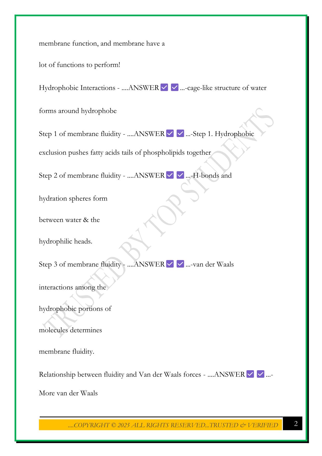UNCW BIO 201 EXAM 2 2025 QUESTIONS AND ANSWERS