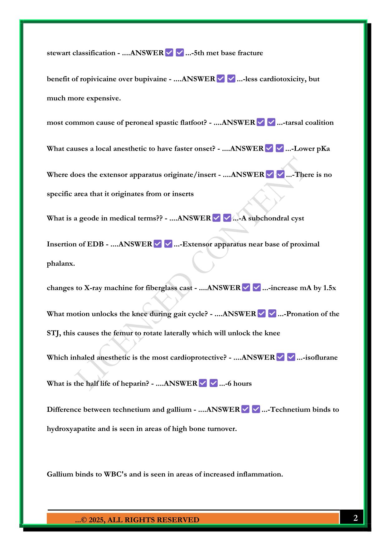 ABFAS BOARDS (REARFOOT AND FOREFOOT) EXAM 2025 QUESTIONS AND ANSWERS