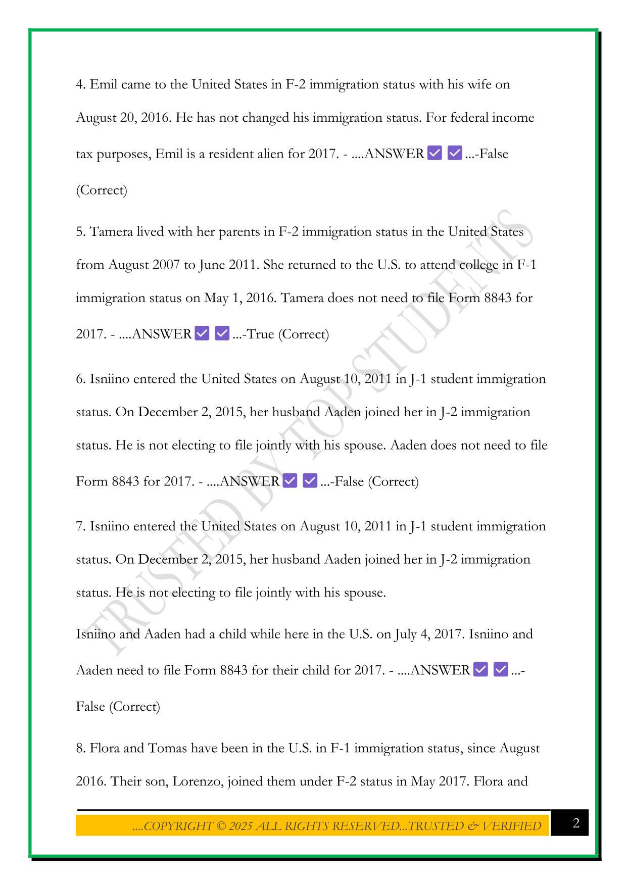 VITA FOREIGN STUDENT EXAM 2025 QUESTIONS AND ANSWERS