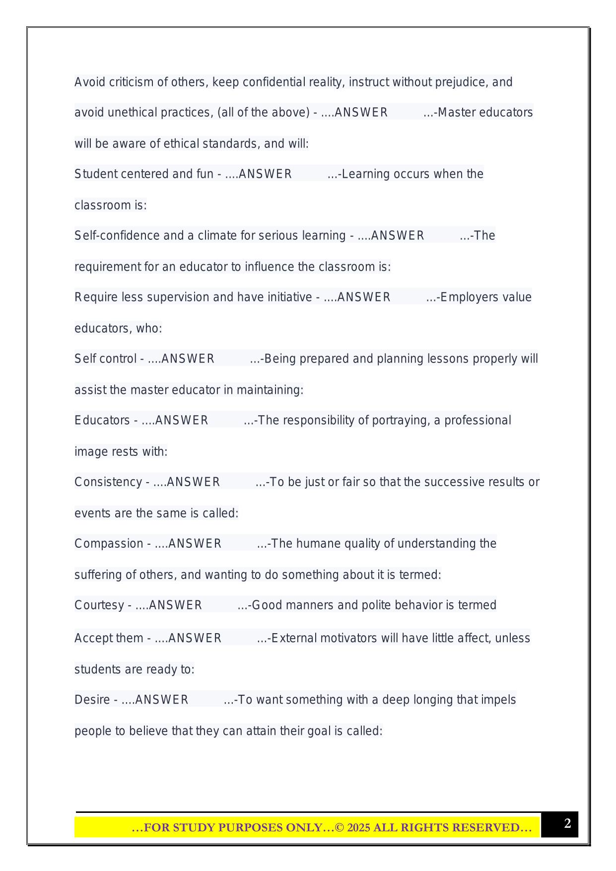Milady Master Educator CH 1-4 Exam 2025 Questions and Answers