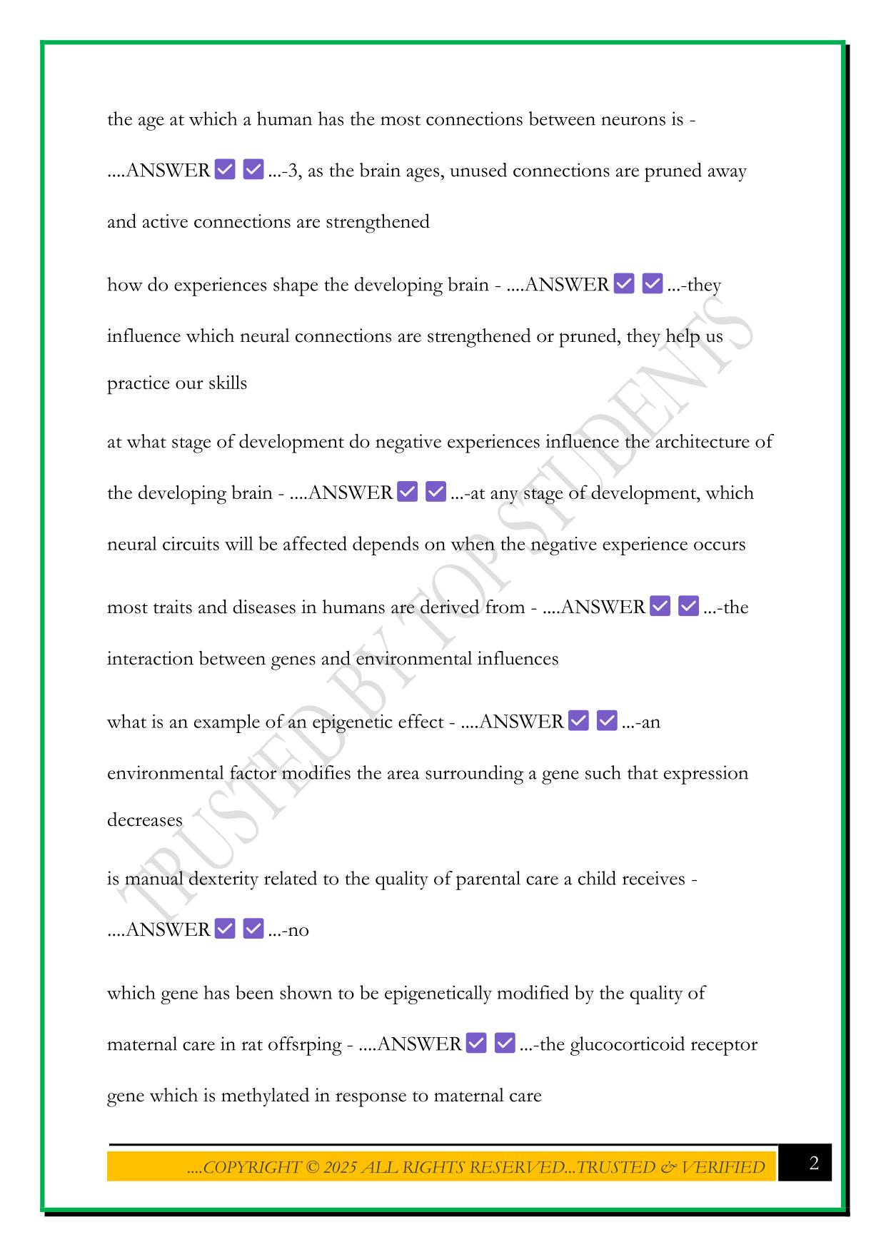 BRAIN STORY CERTIFICATION EXAM 2025 QUESTIONS AND ANSWERS
