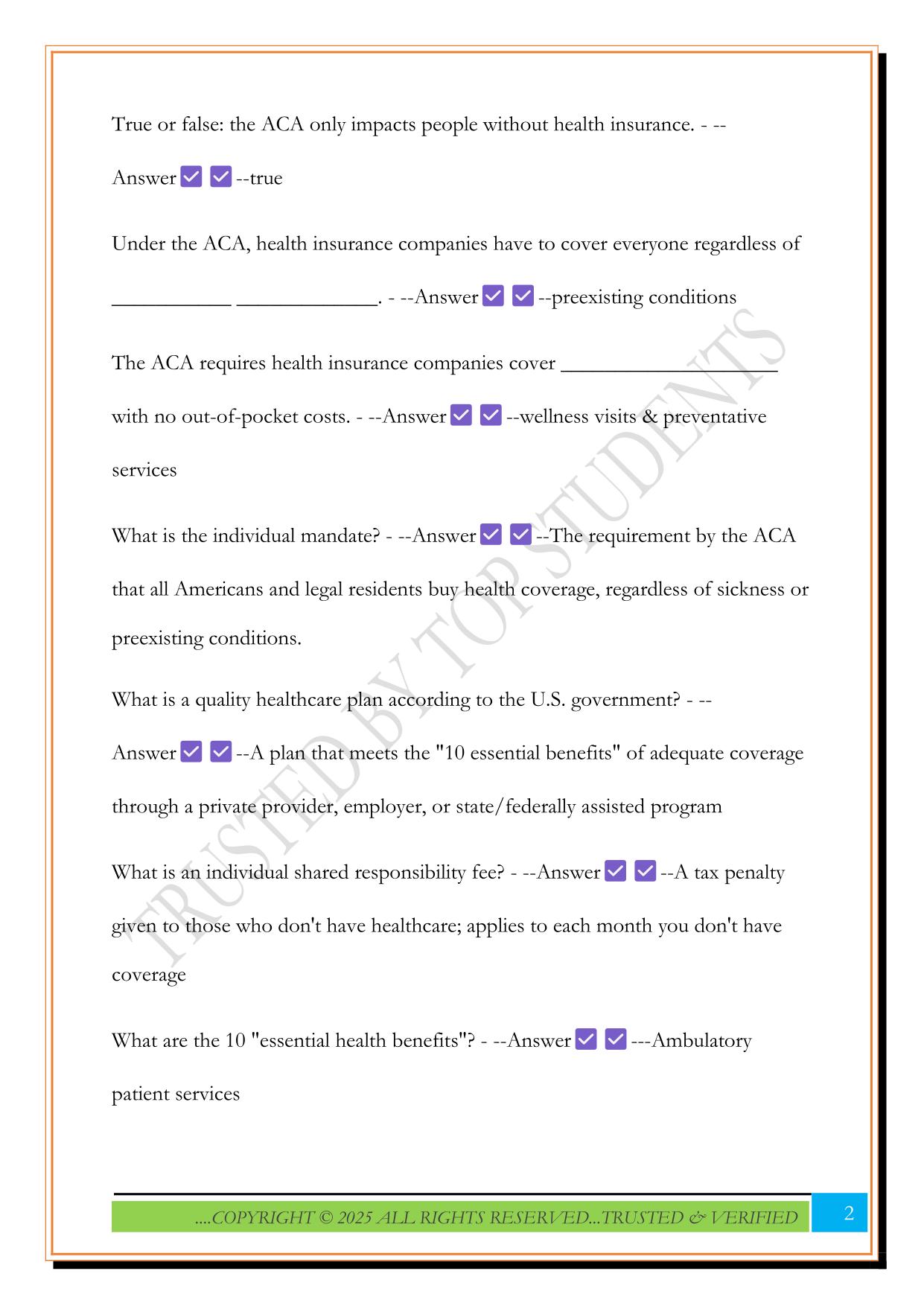 FHCE 2100 Exam 3 2025 Questions and Answers