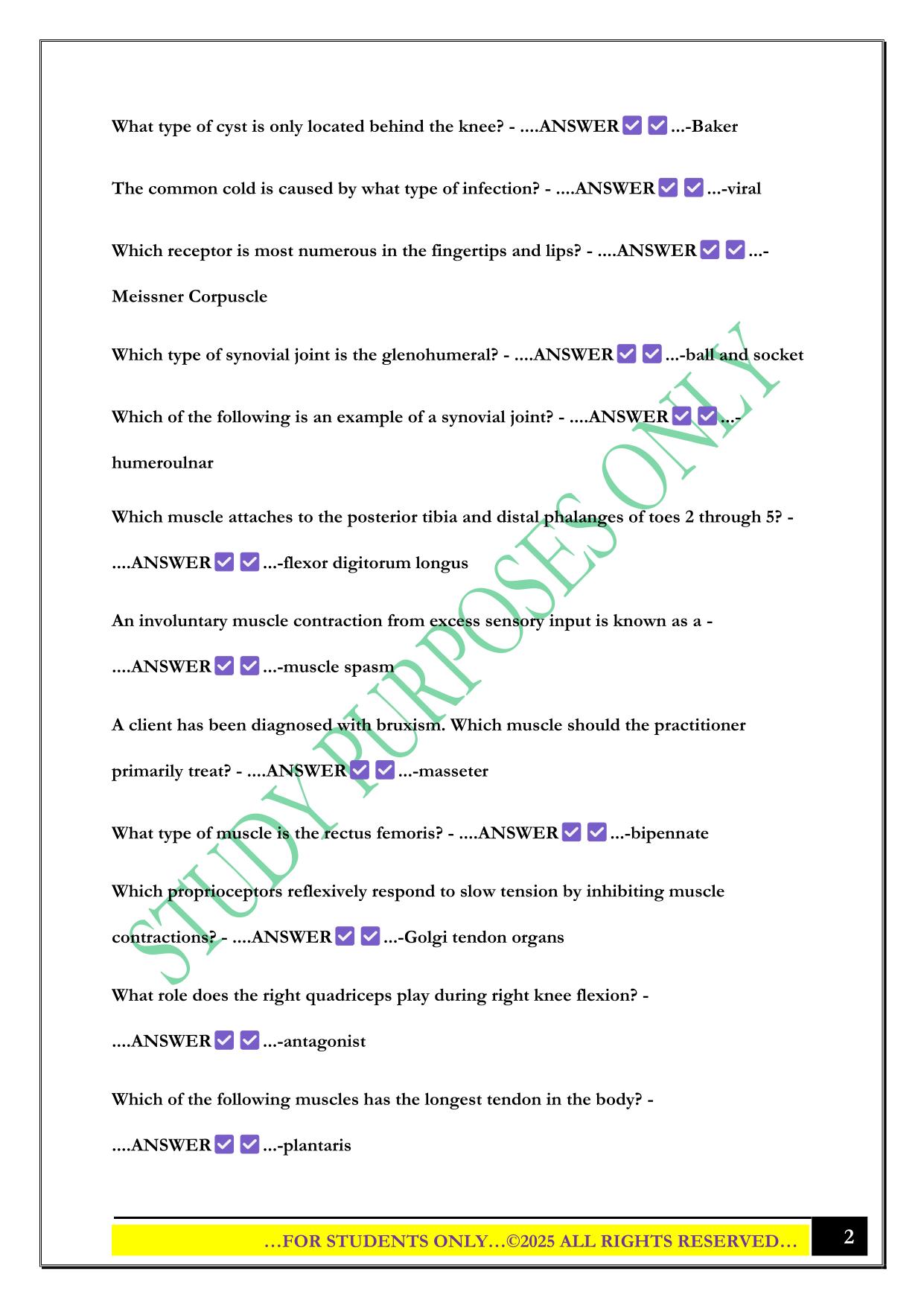 Massage Envy MBLEX Practice Test 1 2025 Questions and Answers