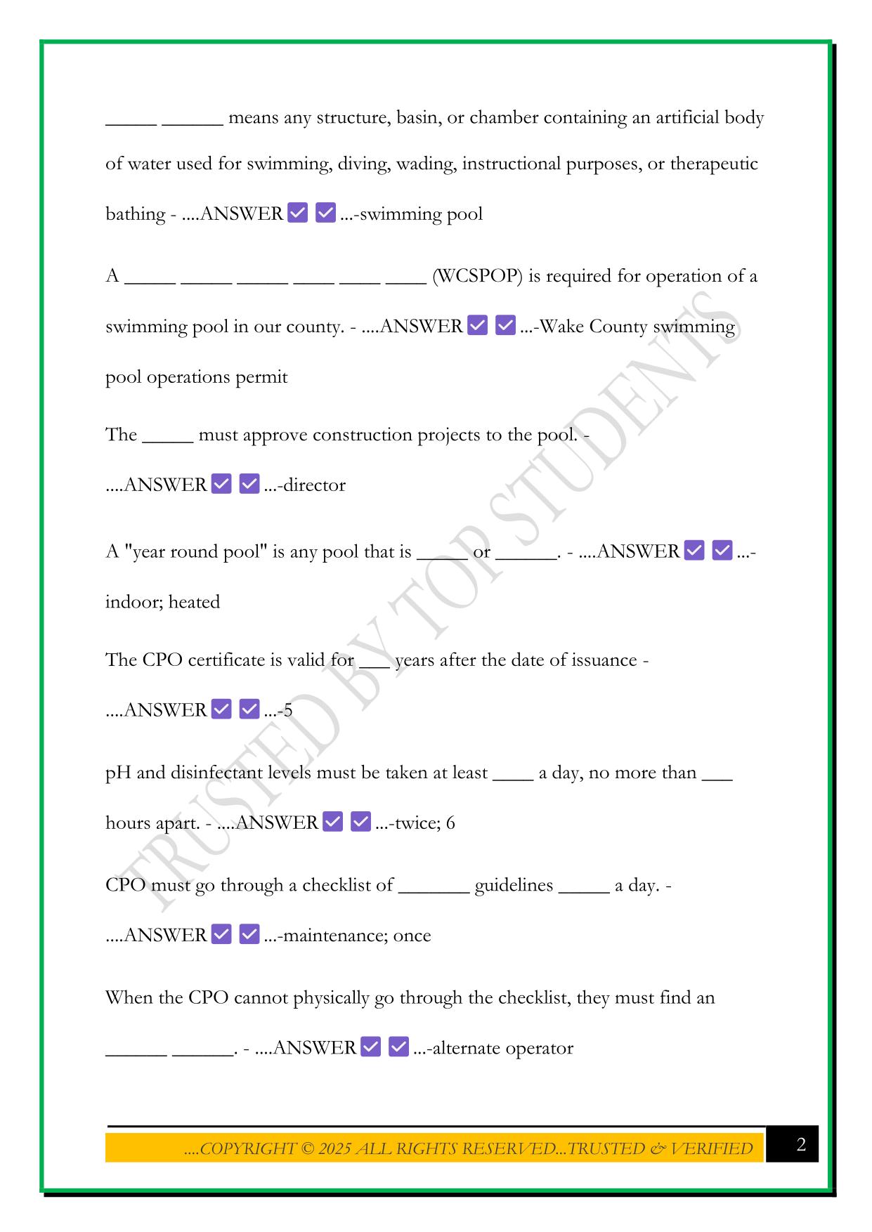 CPO TEST 2025 QUESTIONS AND ANSWERS