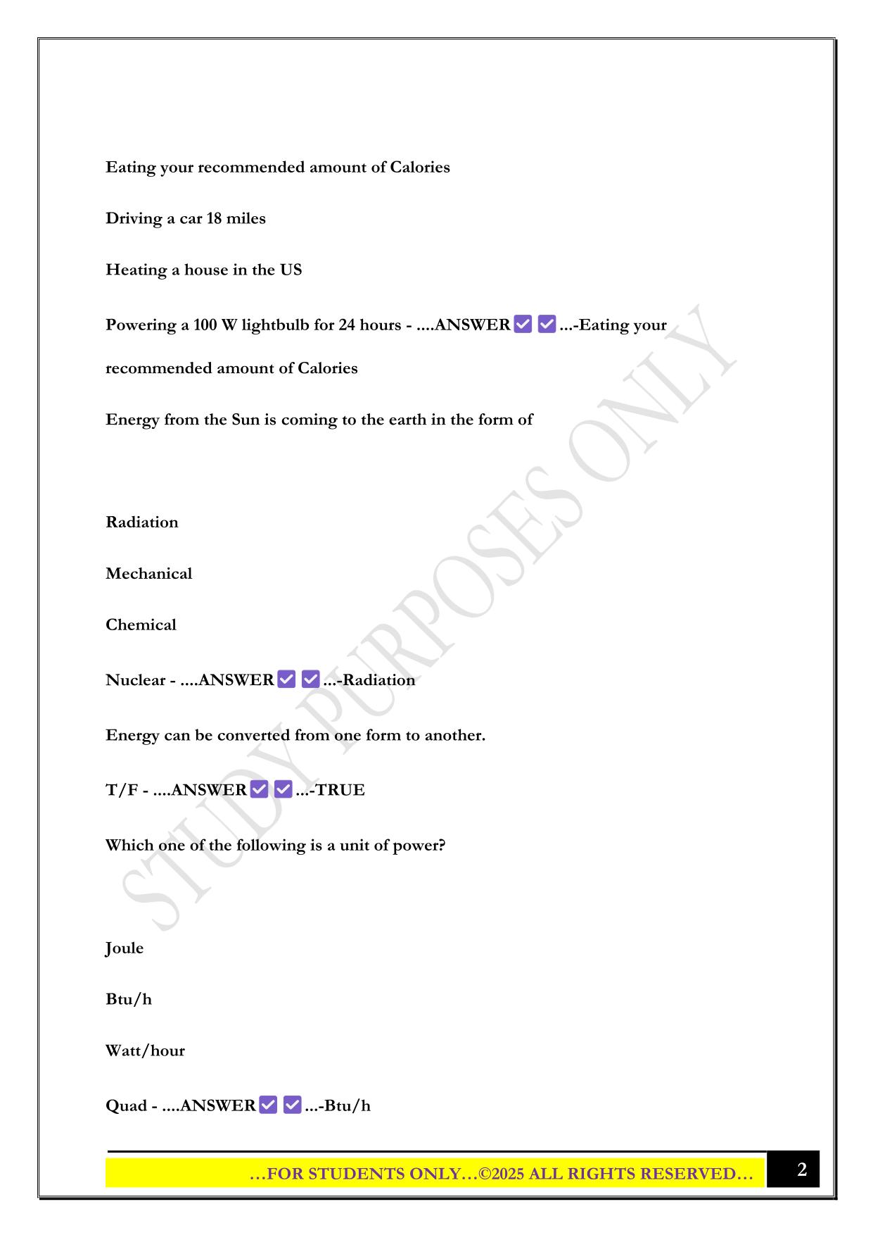 EGEE 102 FINAL EXAM 2025 QUESTIONS AND ANSWERS
