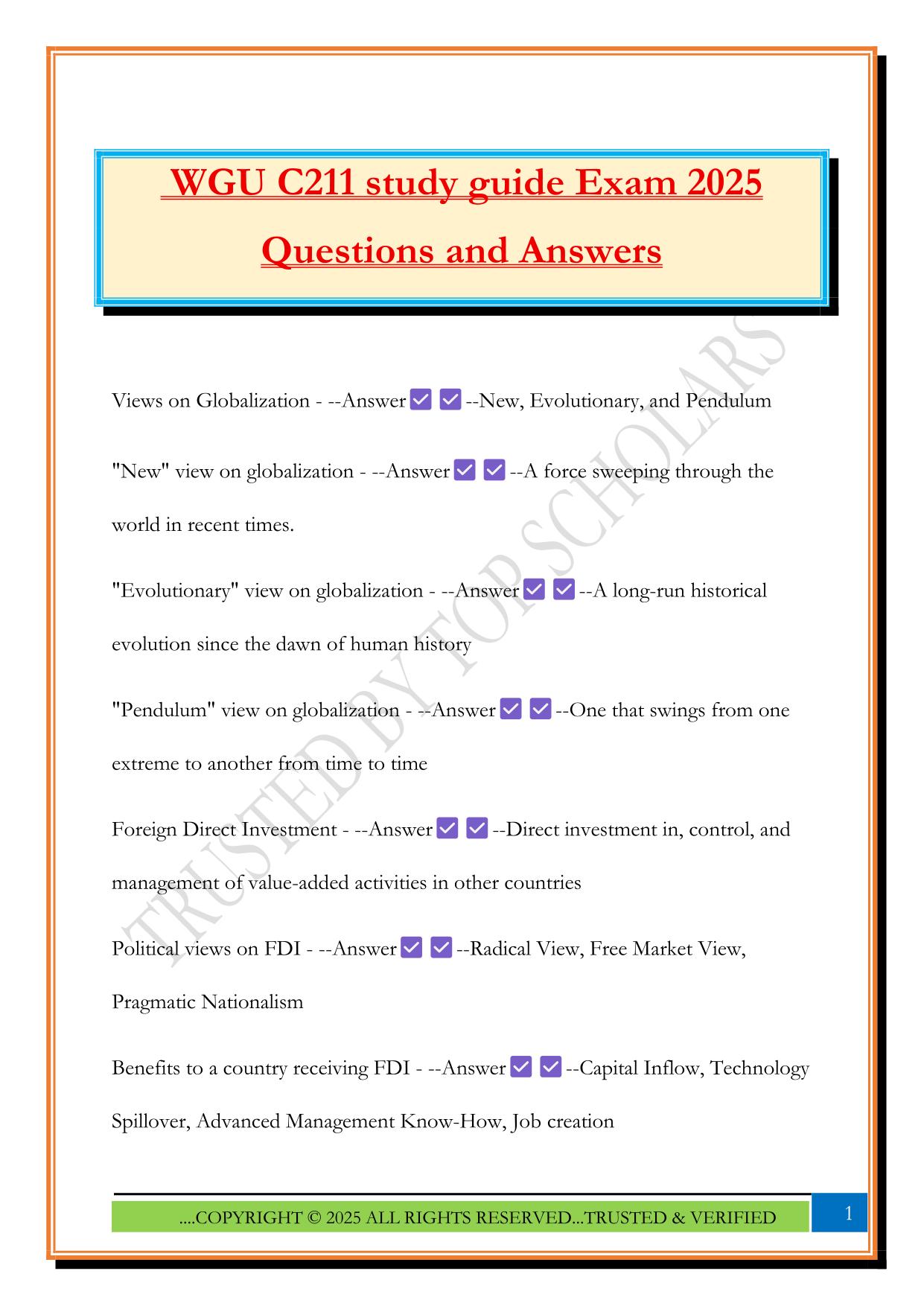 WGU C211 study guide Exam 2025 Questions and Answers