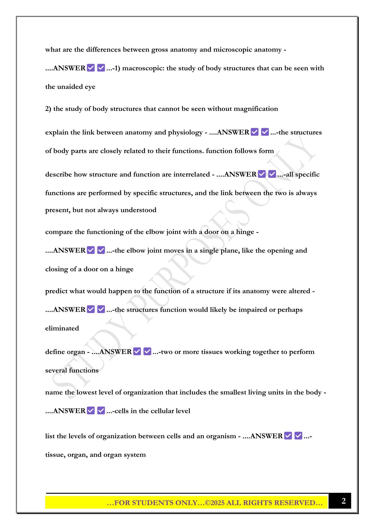 BIO 322 Chapter 1 module Exam 2025 Questions and Answers