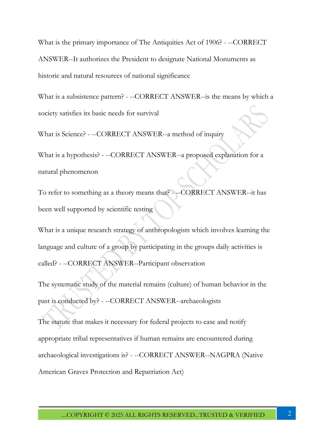 WVU Anthro. 105 Final Sahady Exam 2025 Questions and Answers