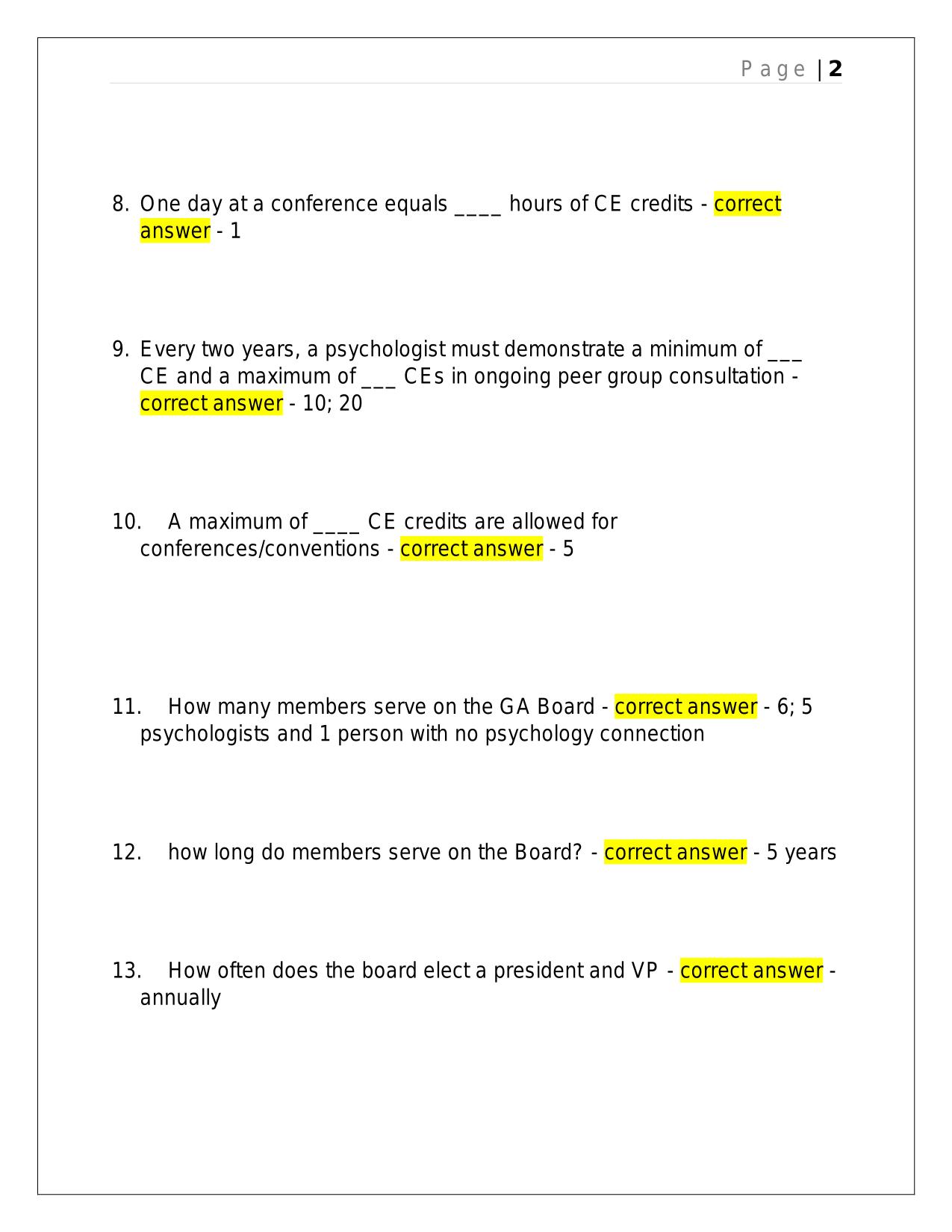 GA JURISPRUDENCE EXAM PSYCH 2025 QUESTIONS AND ANSWERS